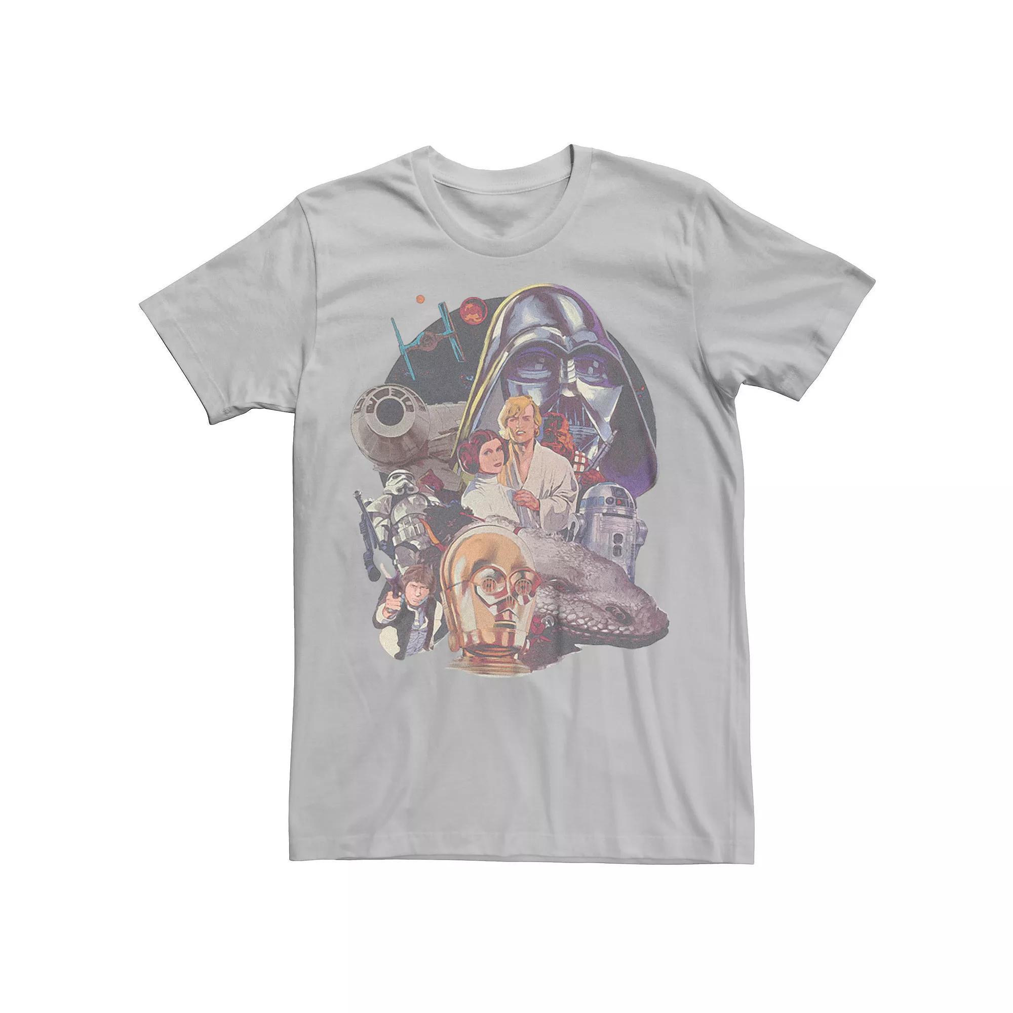 Men's Star Wars Retro Group Painting Graphic Tee,  Product Image