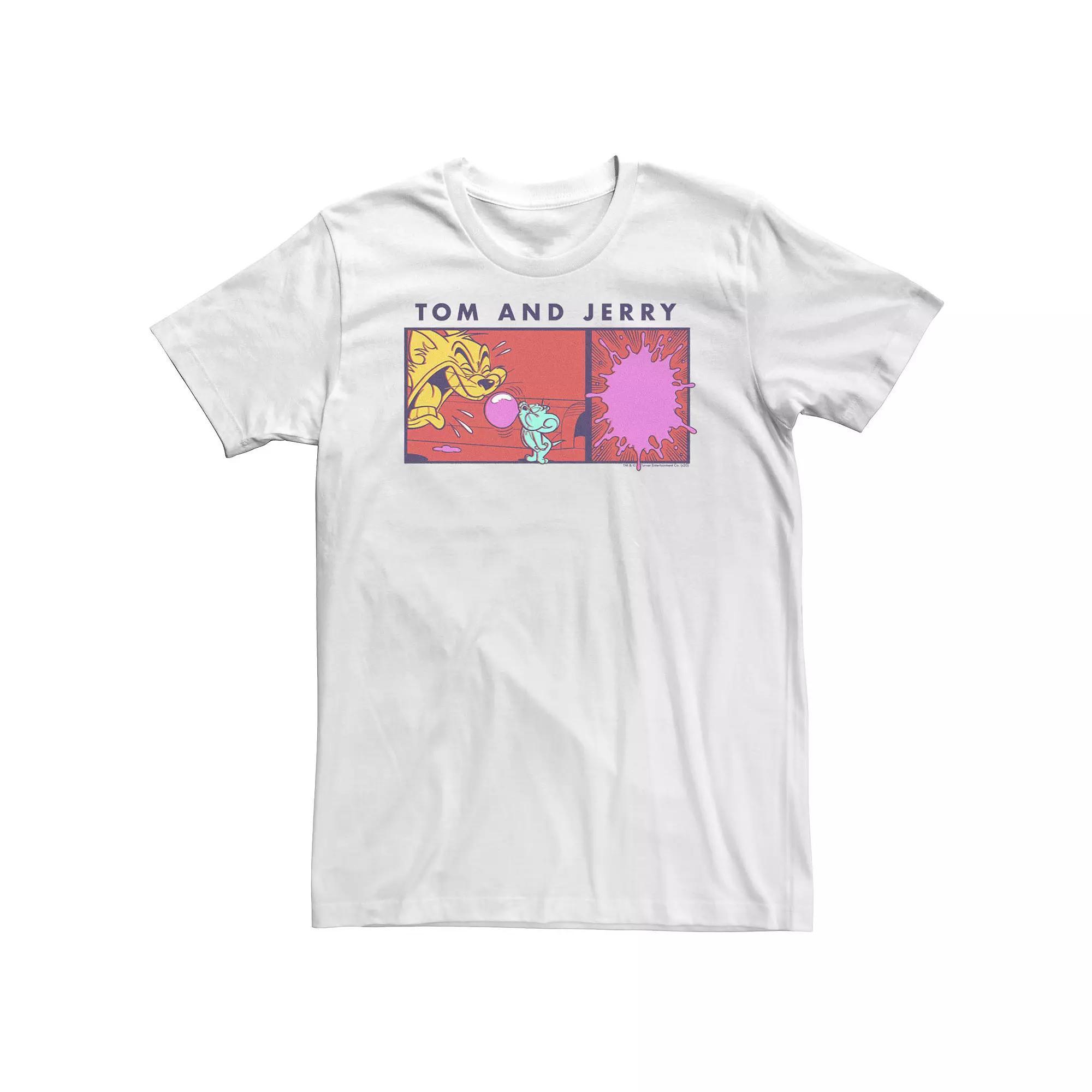 Big & Tall Tom And Jerry Streetwear Gum Box Tee, Men's, Size: XLT, White Product Image