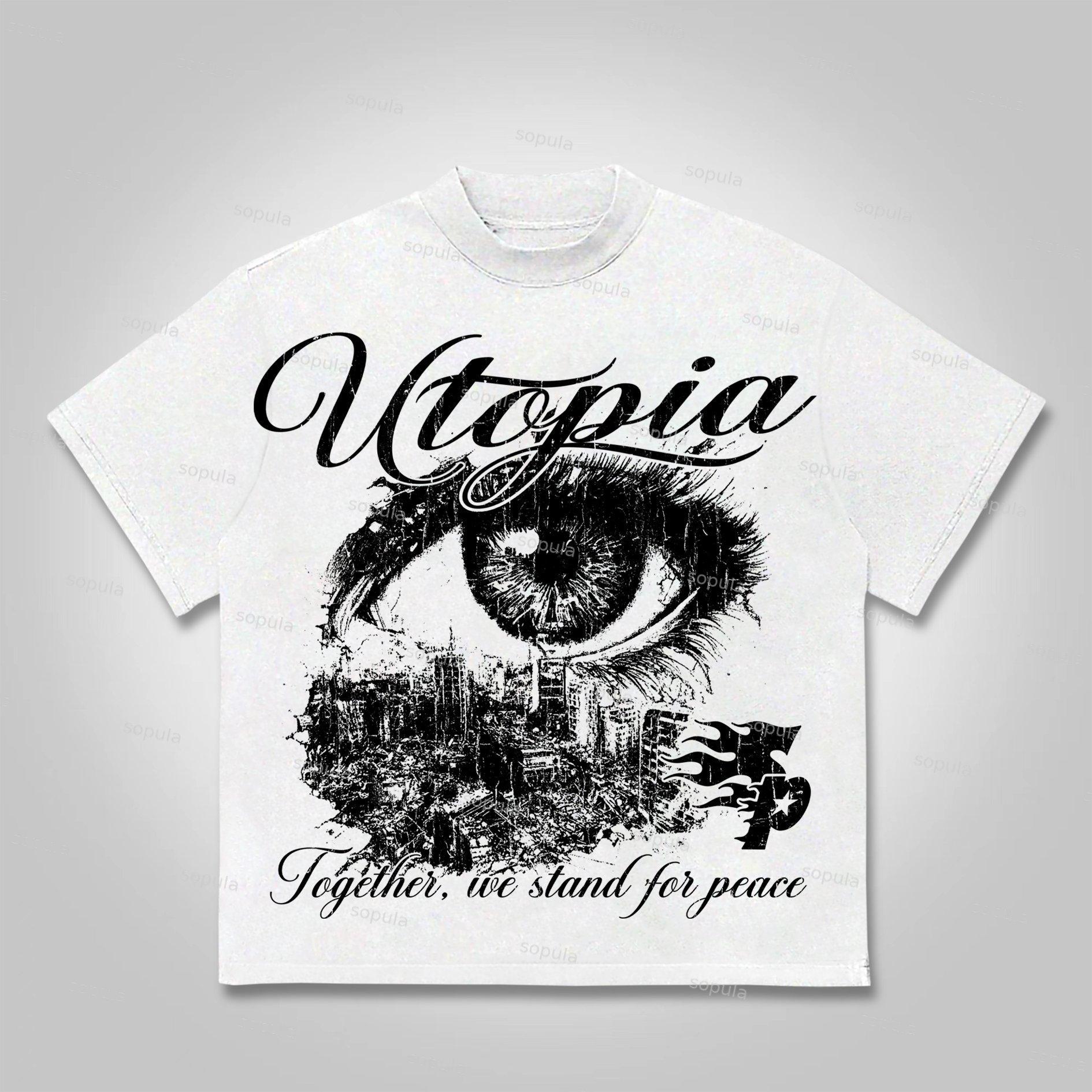 Sopula Utopia Vintage Graphic Cotton T-shirt Product Image