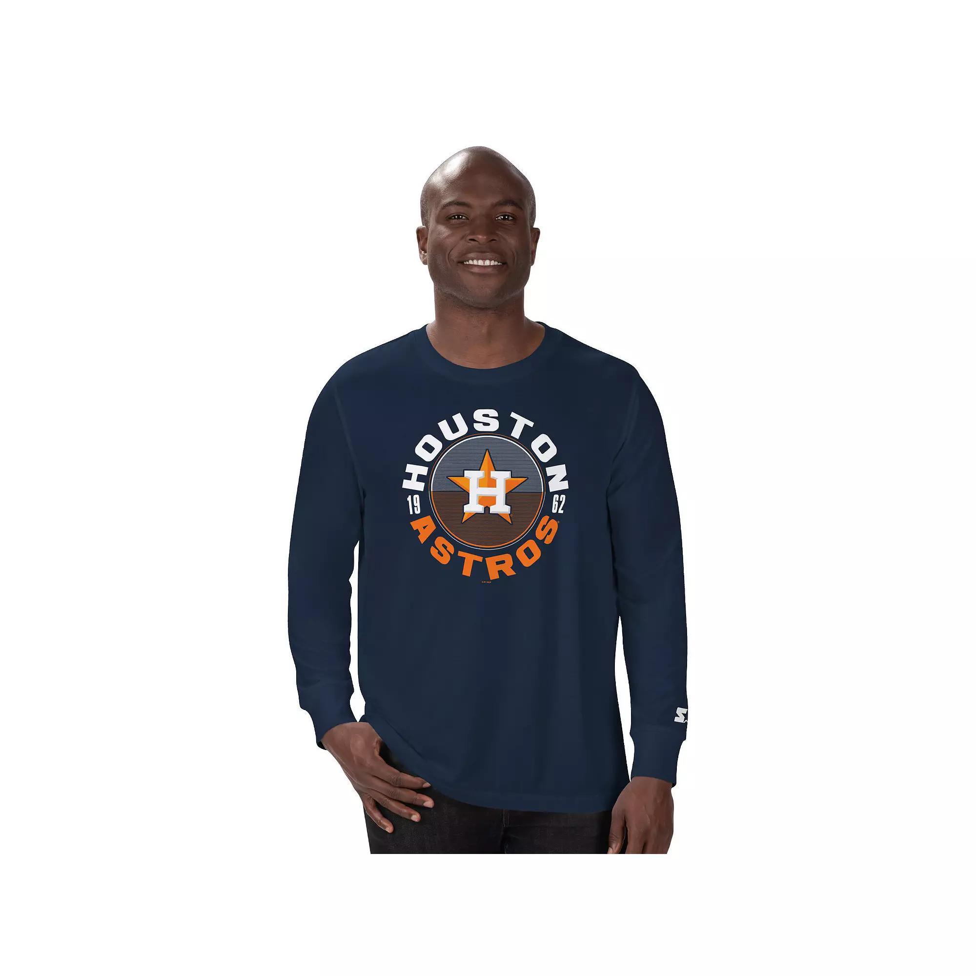 Men's Starter Navy Houston Astros Halftime Long Sleeve T-Shirt,  Product Image