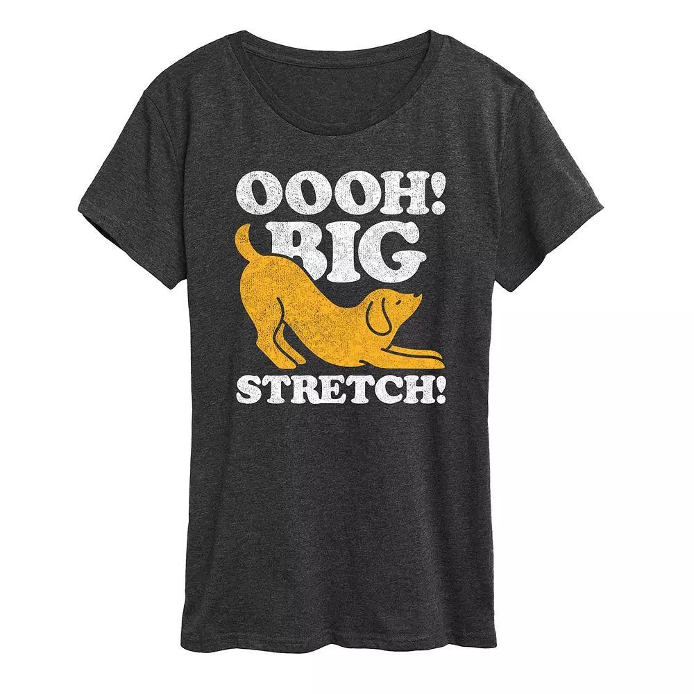 Women's Dog Oooh Big Stretch Graphic Tee, Size: XL, Grey Royal Blue Product Image