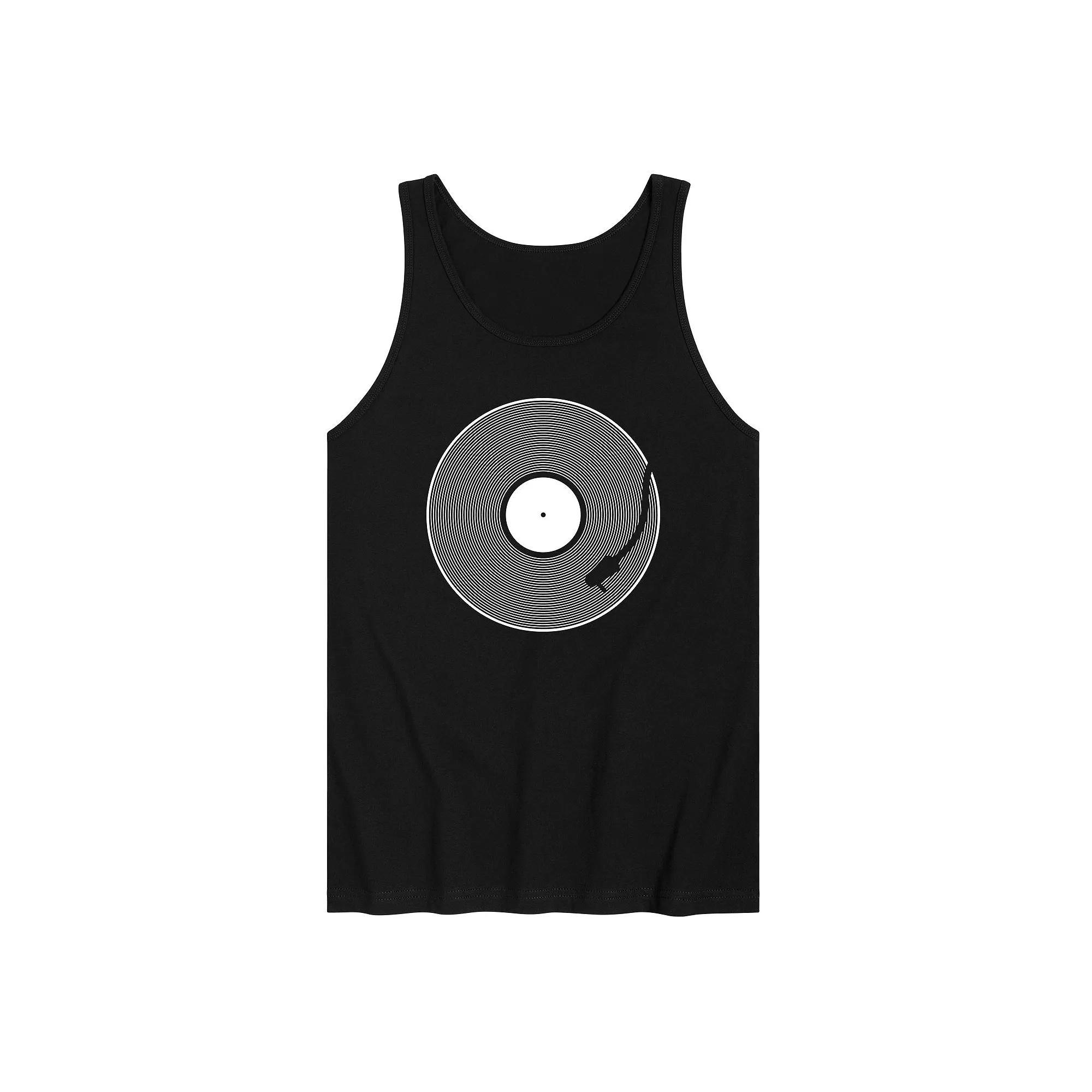 Men's Vinyl Record Graphic Tank Top,  Product Image