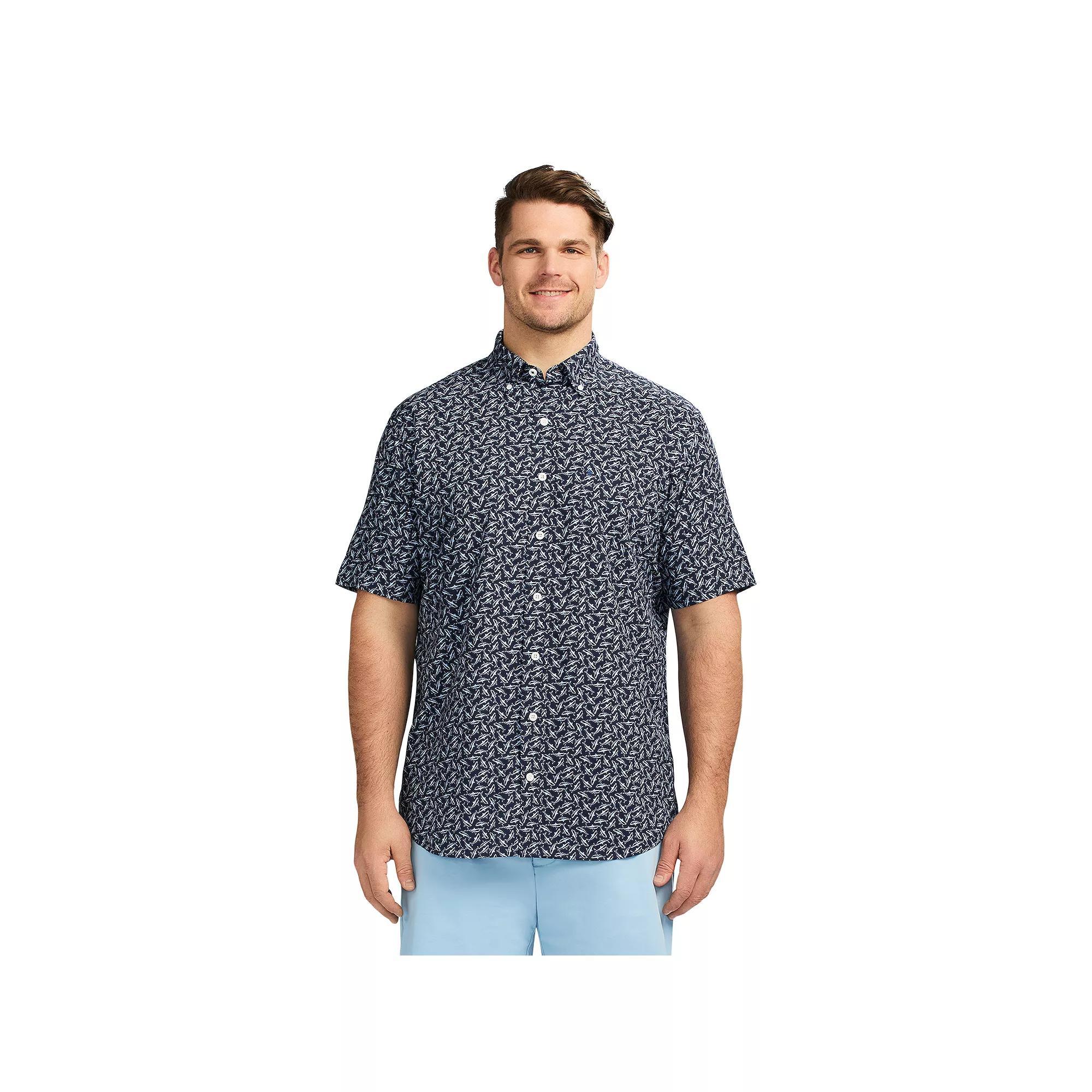 Big & Tall IZOD Breeze Short Sleeve Button-Down Shirt, Men's, Size: XXL Tall, Medieval Blue Product Image