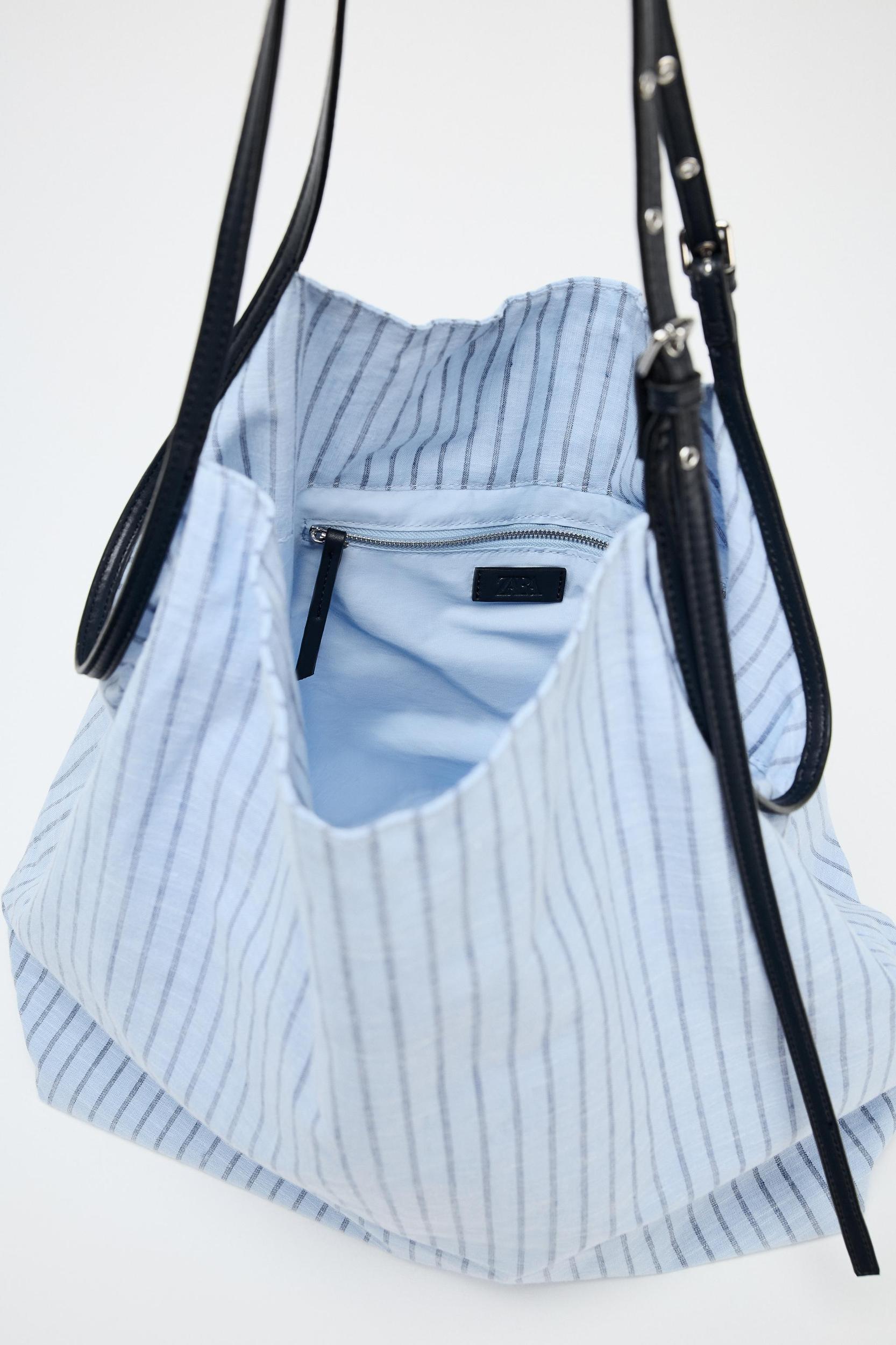 STRIPED WOVEN SHOPPER Product Image
