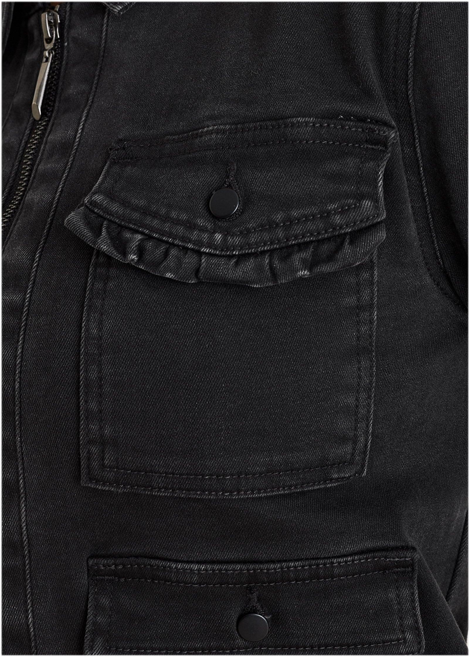 Denim Cargo Jacket - Black Wash Product Image