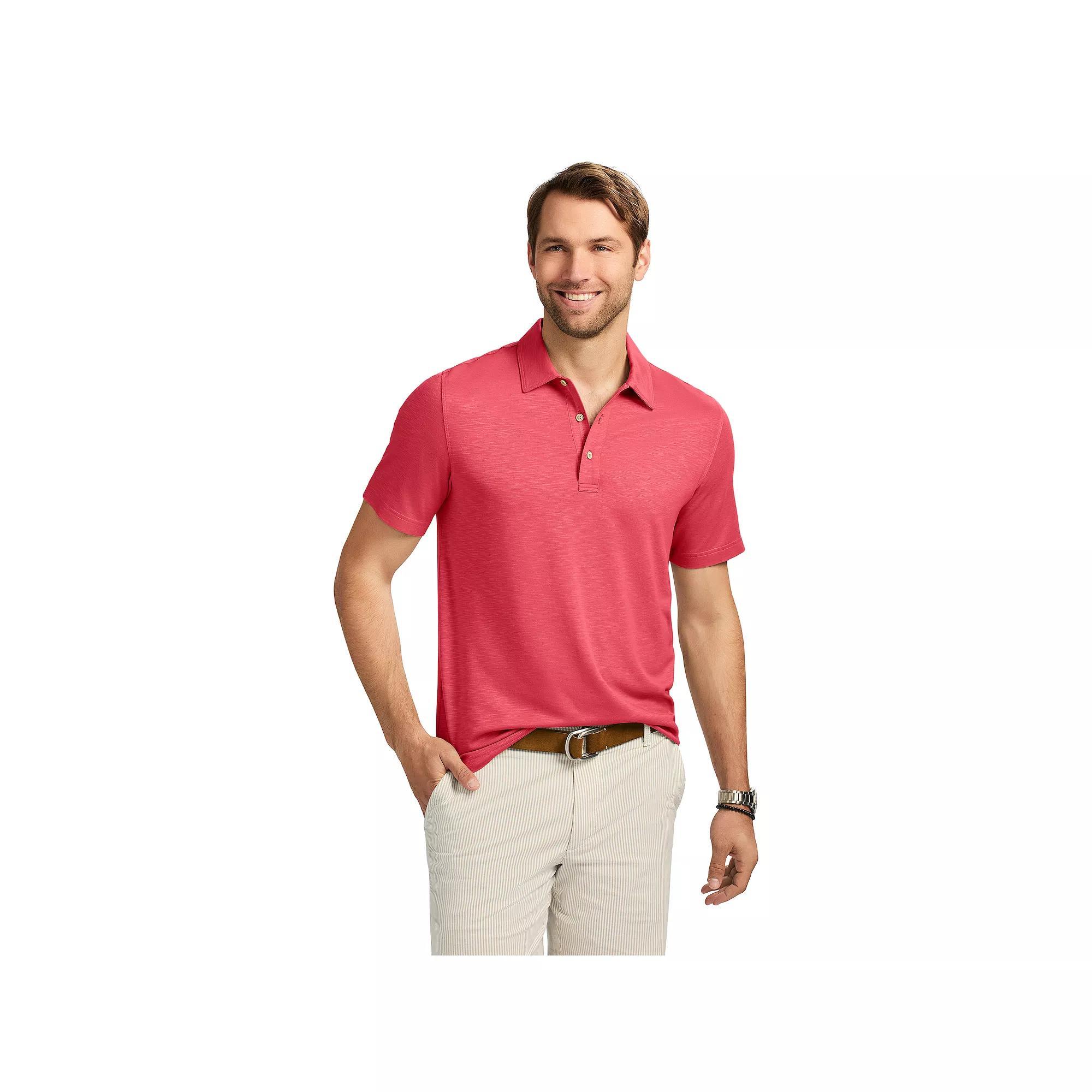 Men's IZOD Saltwater Dockside Short Sleeve Polo Shirt, Size: Small, Holly Pink Product Image