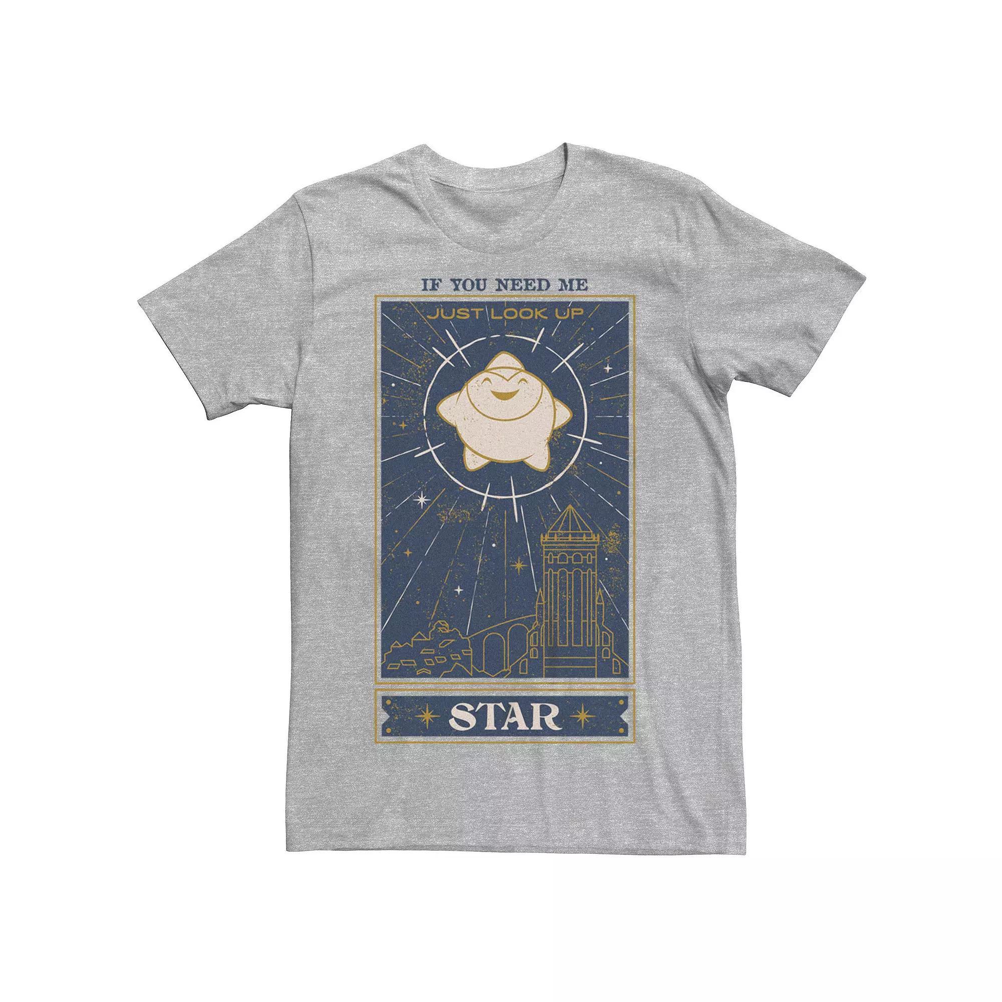 Men's Wish Star Card Graphic Tee, Size: XS, Athletic Grey Product Image