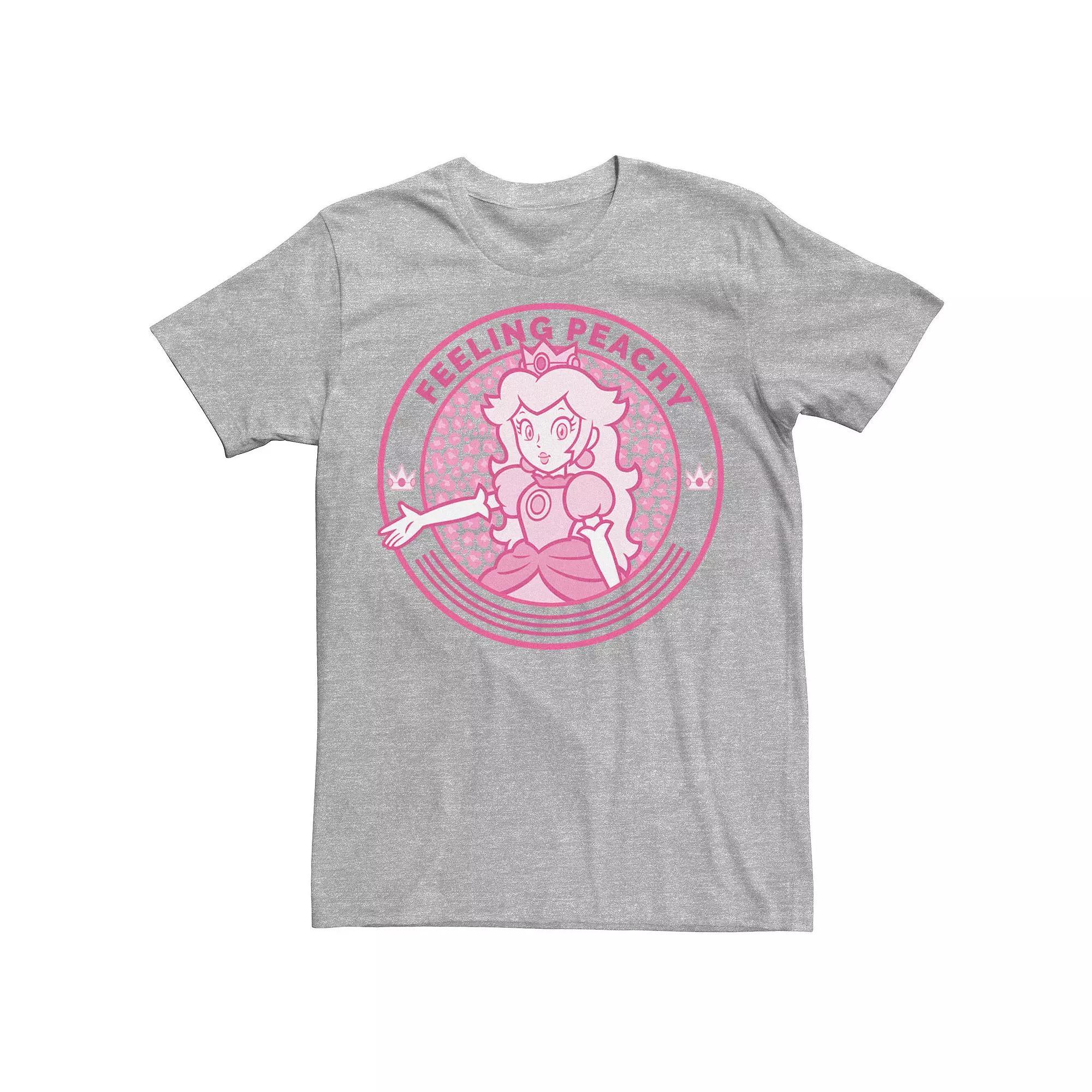 Men's Super Mario Princess Peach Feeling Peachy Cheetah Print Tee,  Product Image