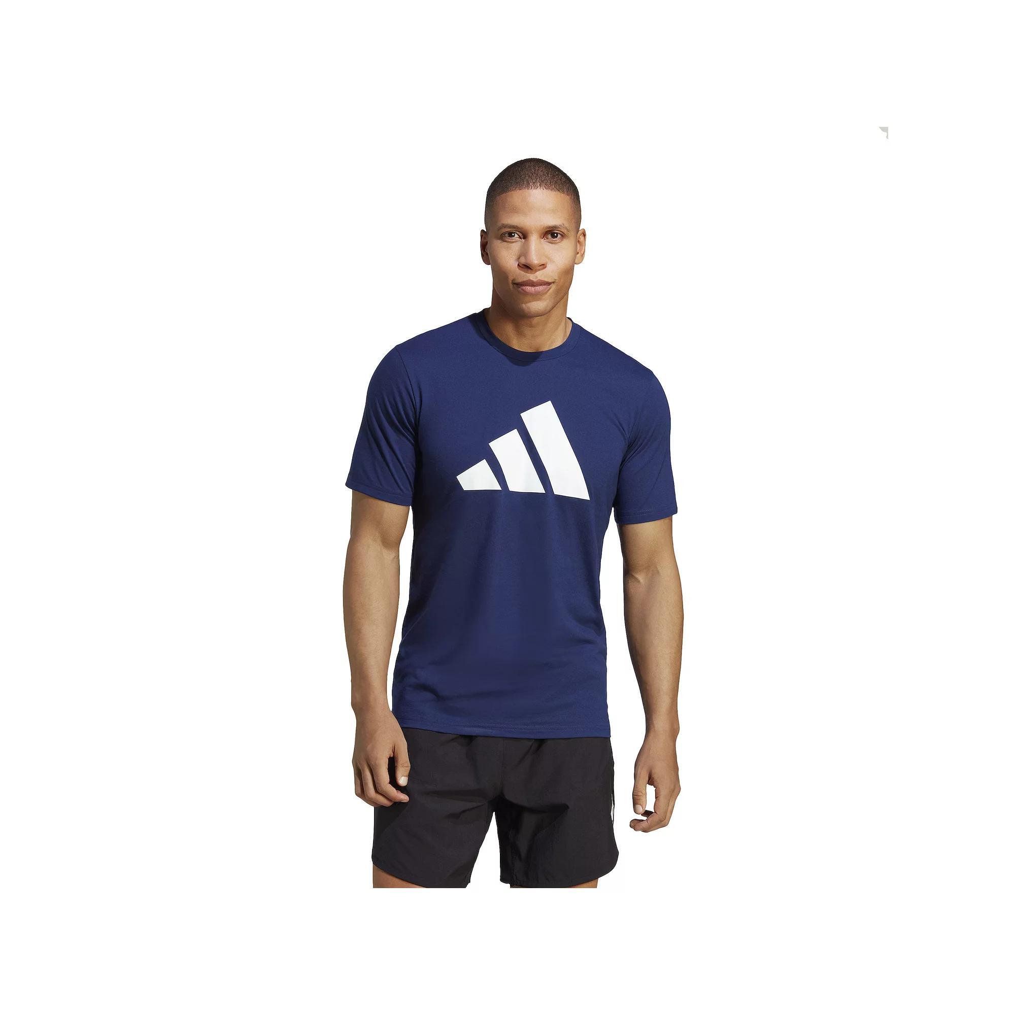 Big & Tall adidas Essentials Feelready Logo Training T-Shirt, Men's, Size: XXL Tall, Dark Blue White Product Image