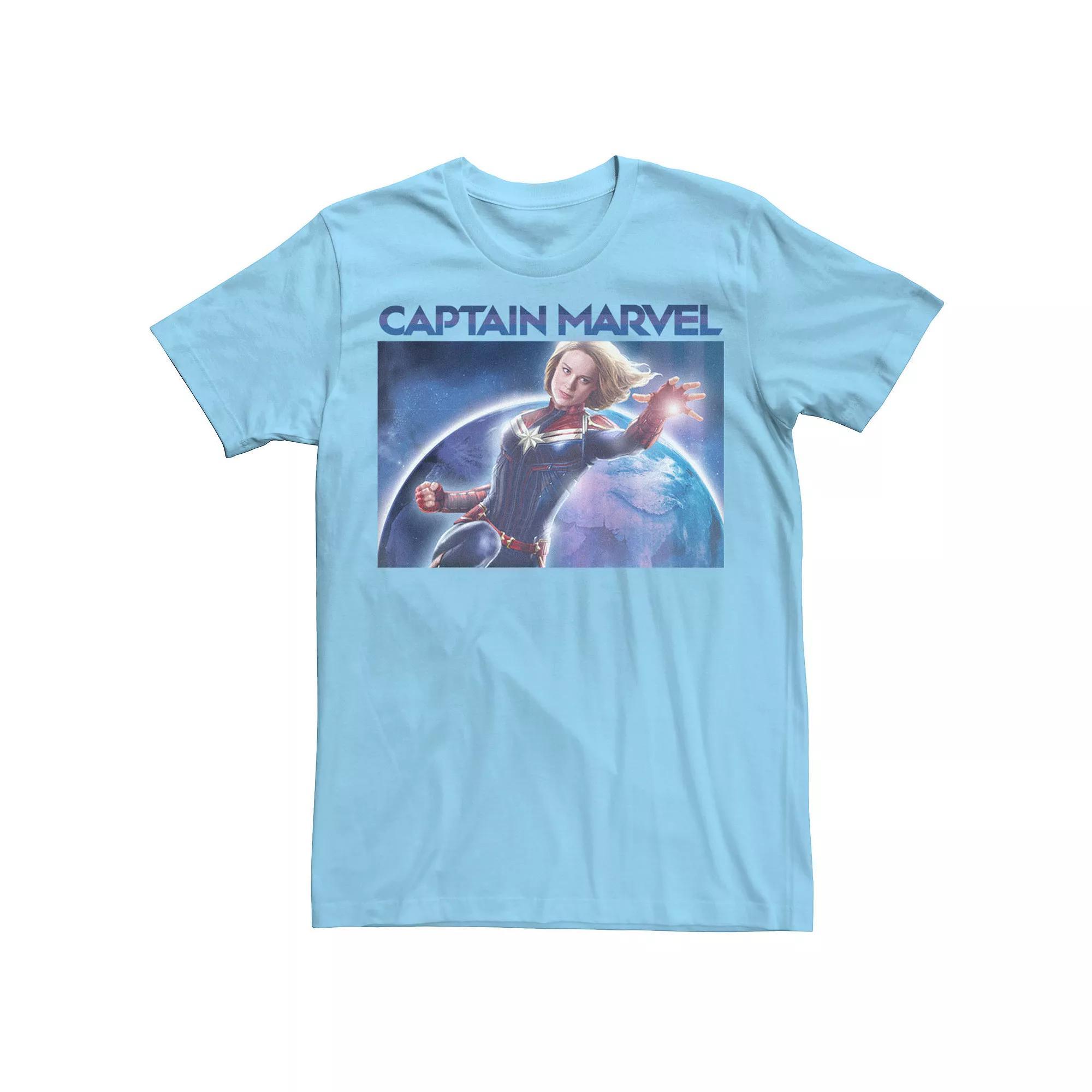 Men's Marvel Captain Marvel Photo Galactic Poster Tee,  Product Image