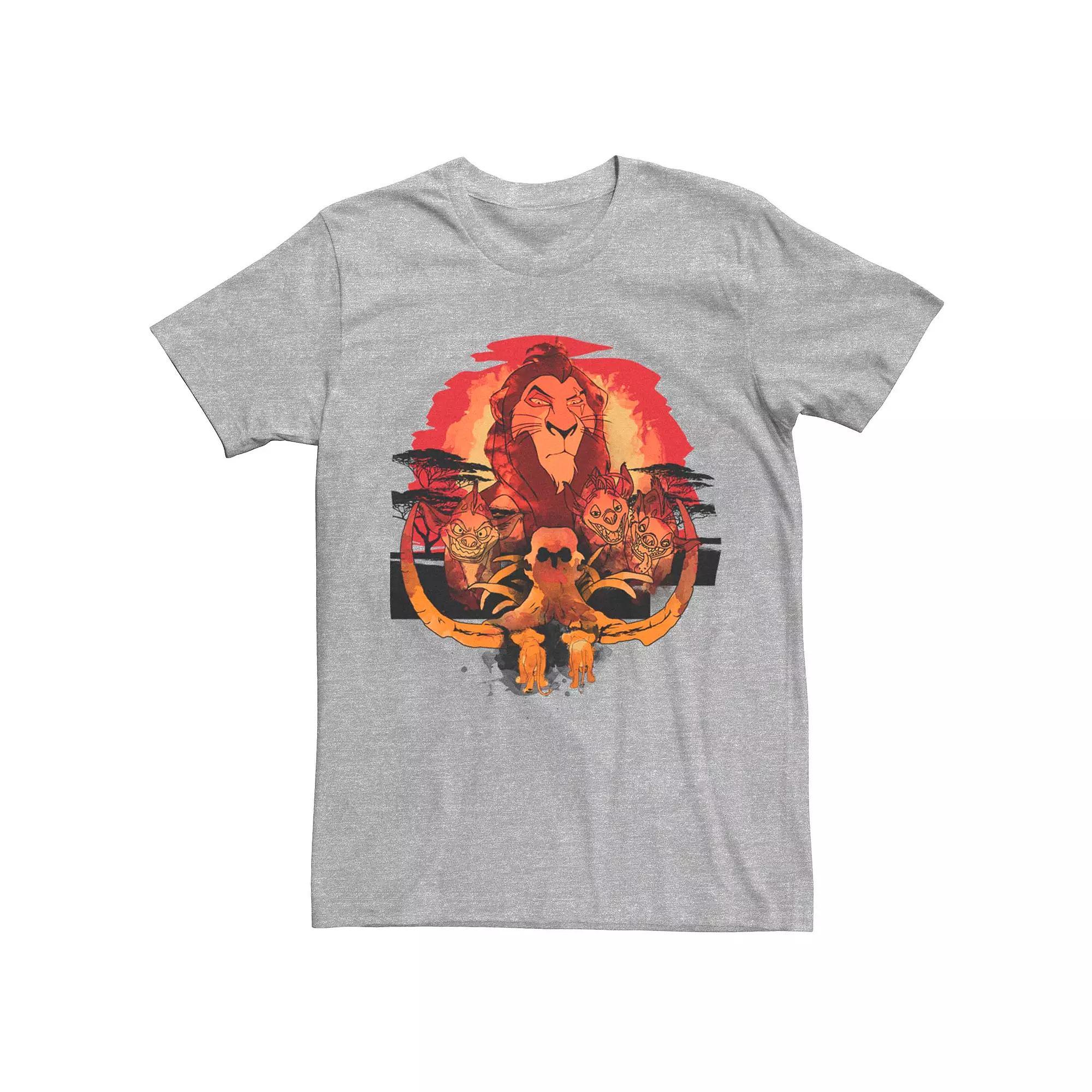 Disney's The Lion King Men's Scar Watercolor Bad Lands Portrait Tee,  Product Image