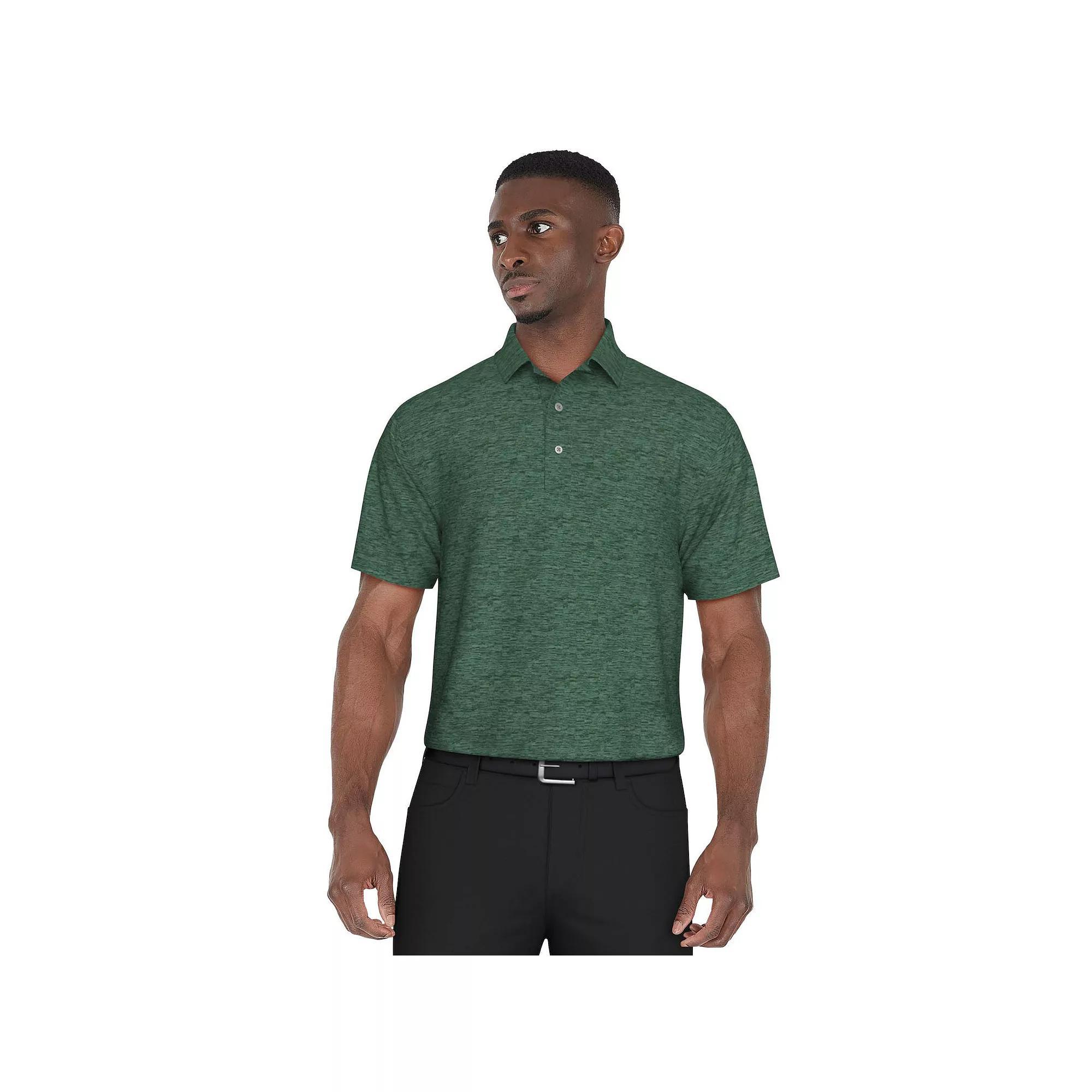 Men's Grand Slam Regular Fit Self Collar Heather Golf Polo, Size: Medium, Grey Grey Product Image