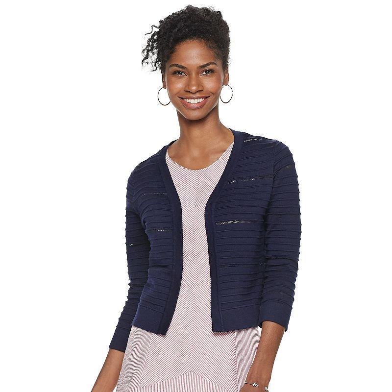 Womens Nina Leonard Open-Weave Knit Bolero Product Image