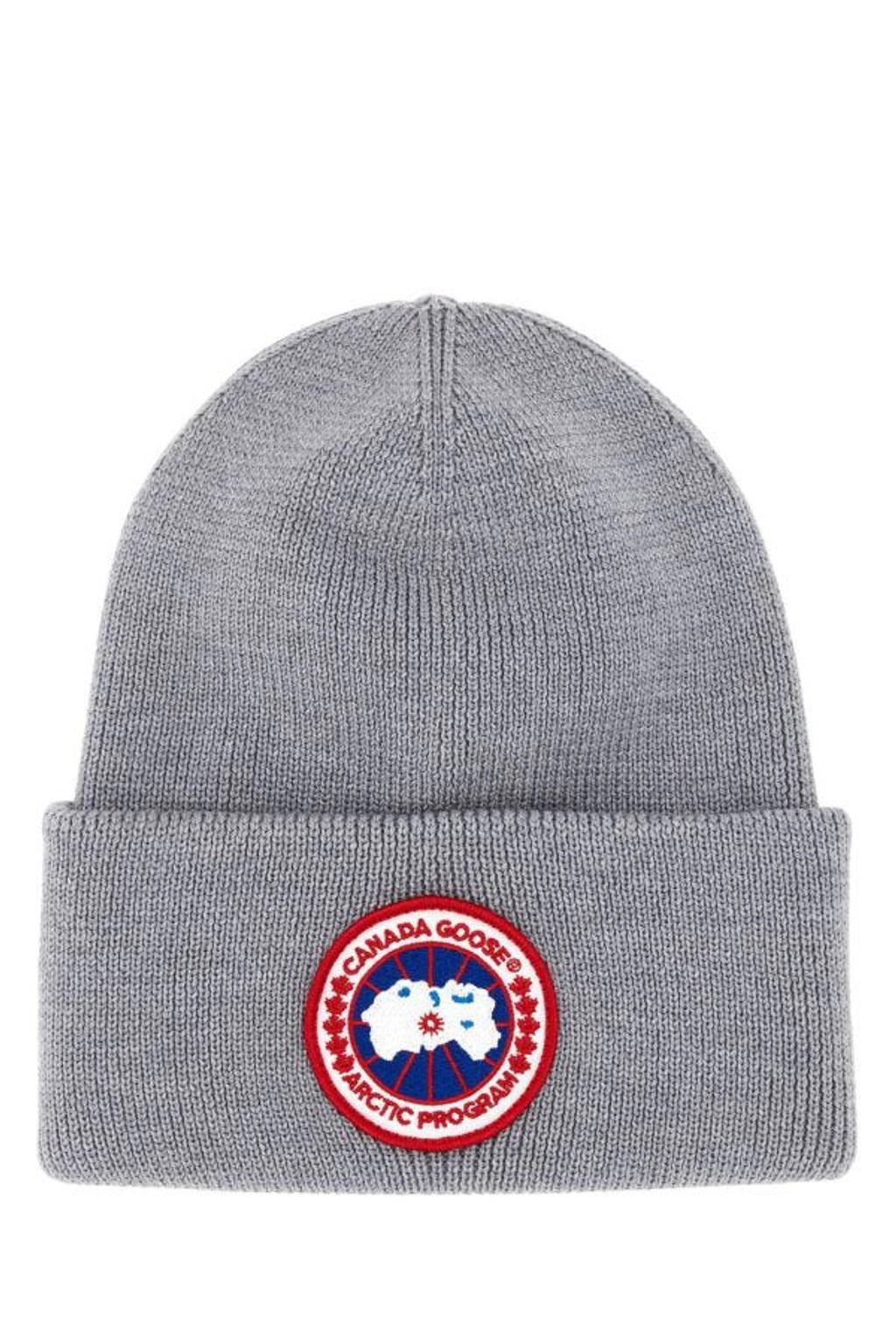 CANADA GOOSE Man Grey Wool Beanie Hat Product Image