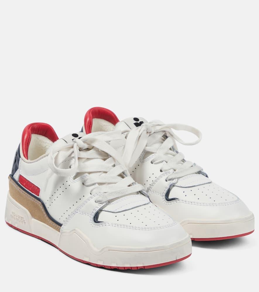 ISABEL MARANT Emree Suede-trimmed Leather Sneakers In White Product Image