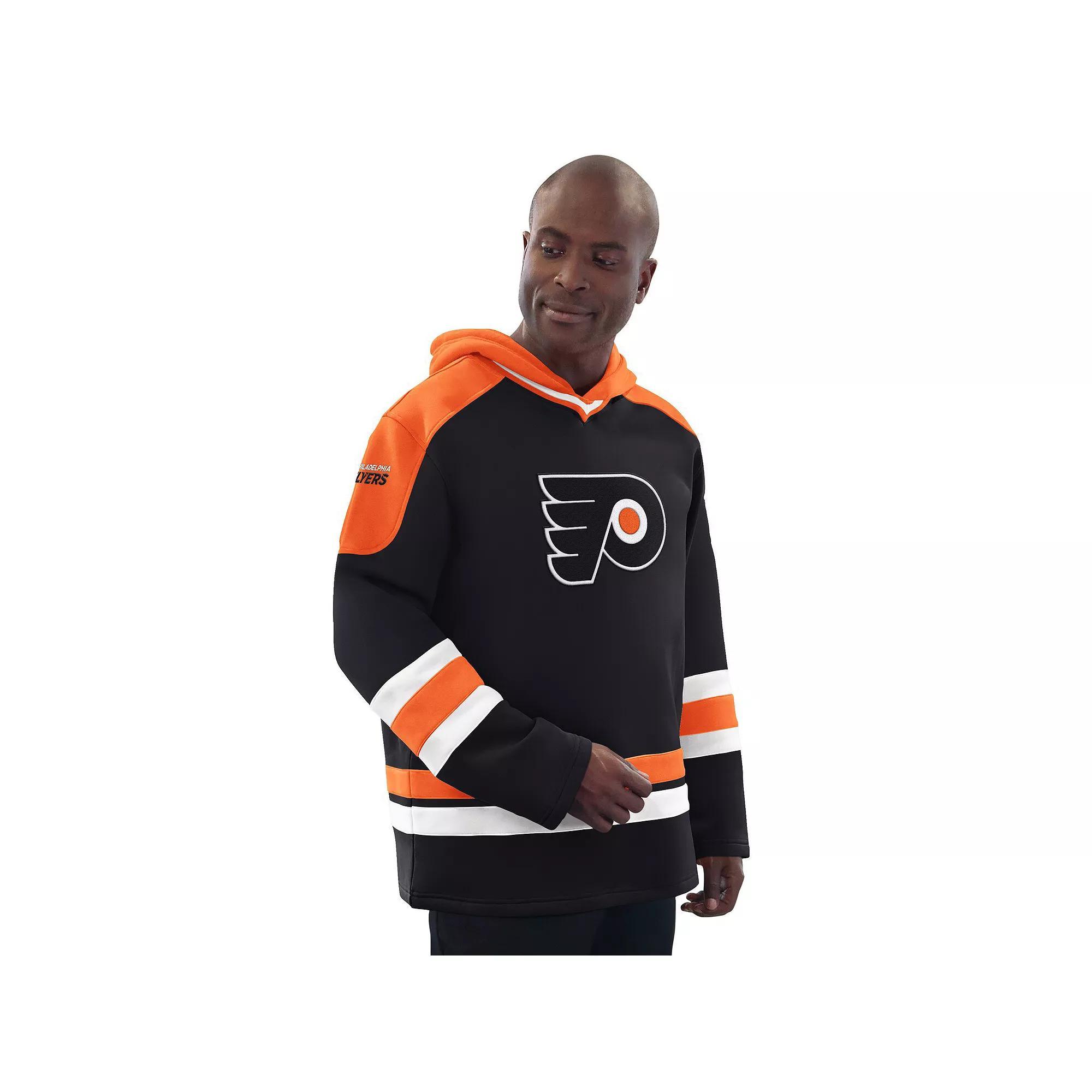 Men's Starter Navy/Red Columbus Blue Jackets Hockey Pullover Hoodie,  Product Image