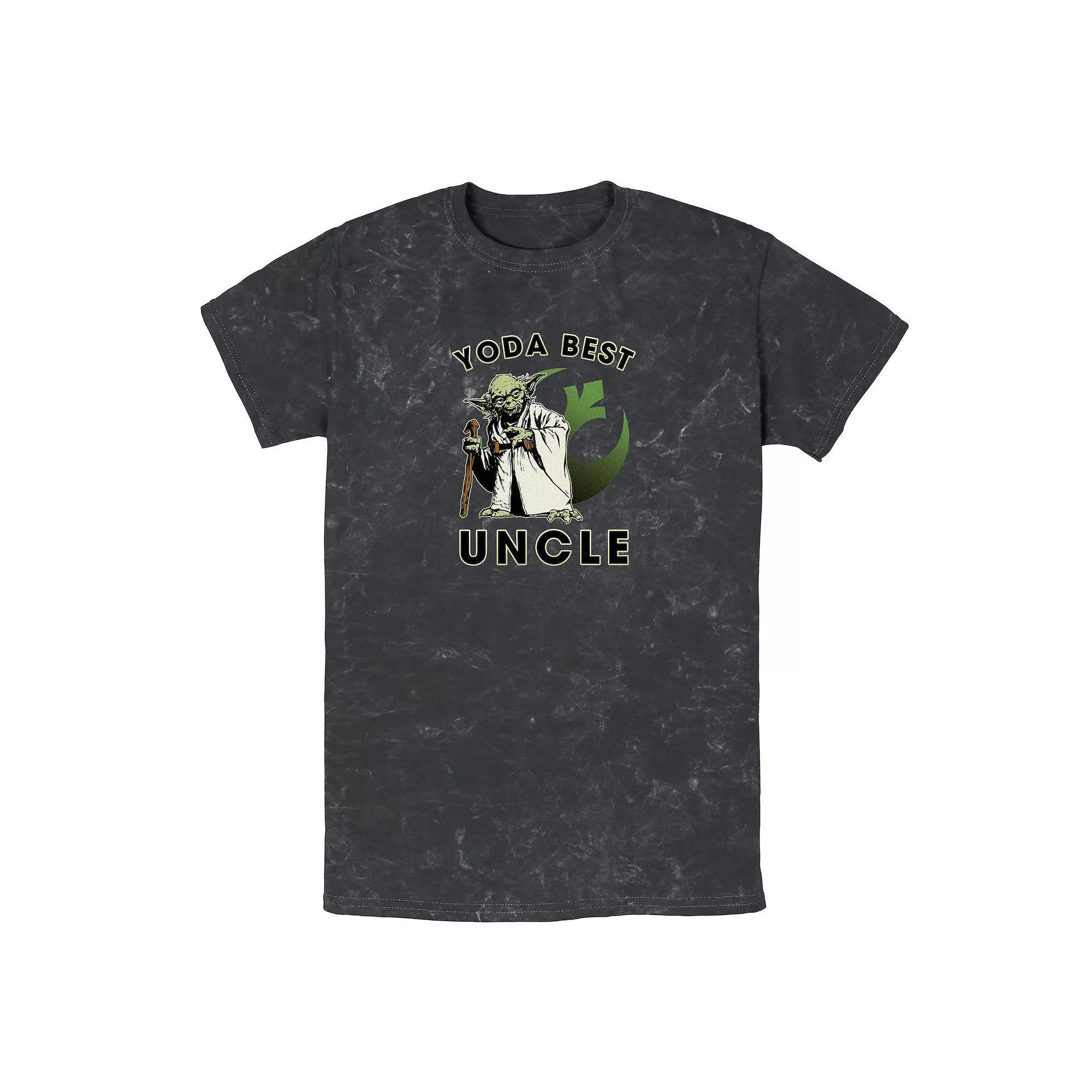 Men's Star Wars Yoda Best Uncle Rebel Logo Mineral Wash Graphic Tee,  Product Image