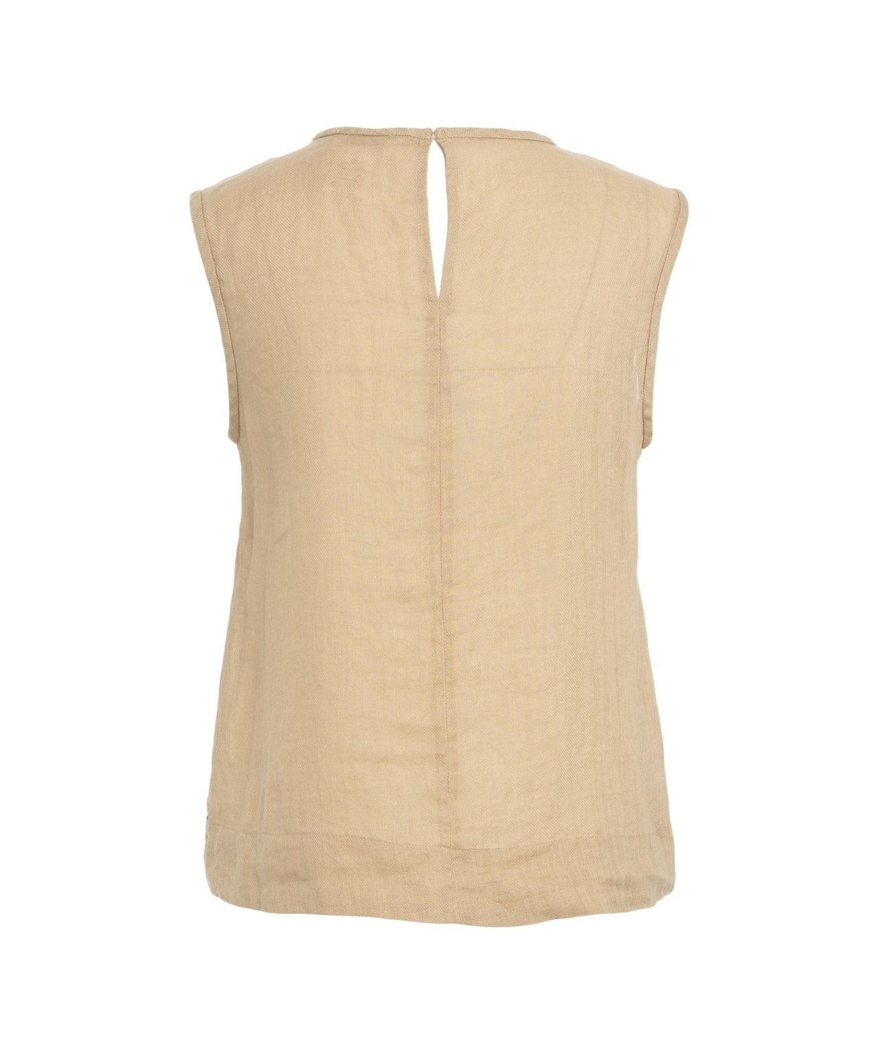 Ramie blouse with ruffles Product Image