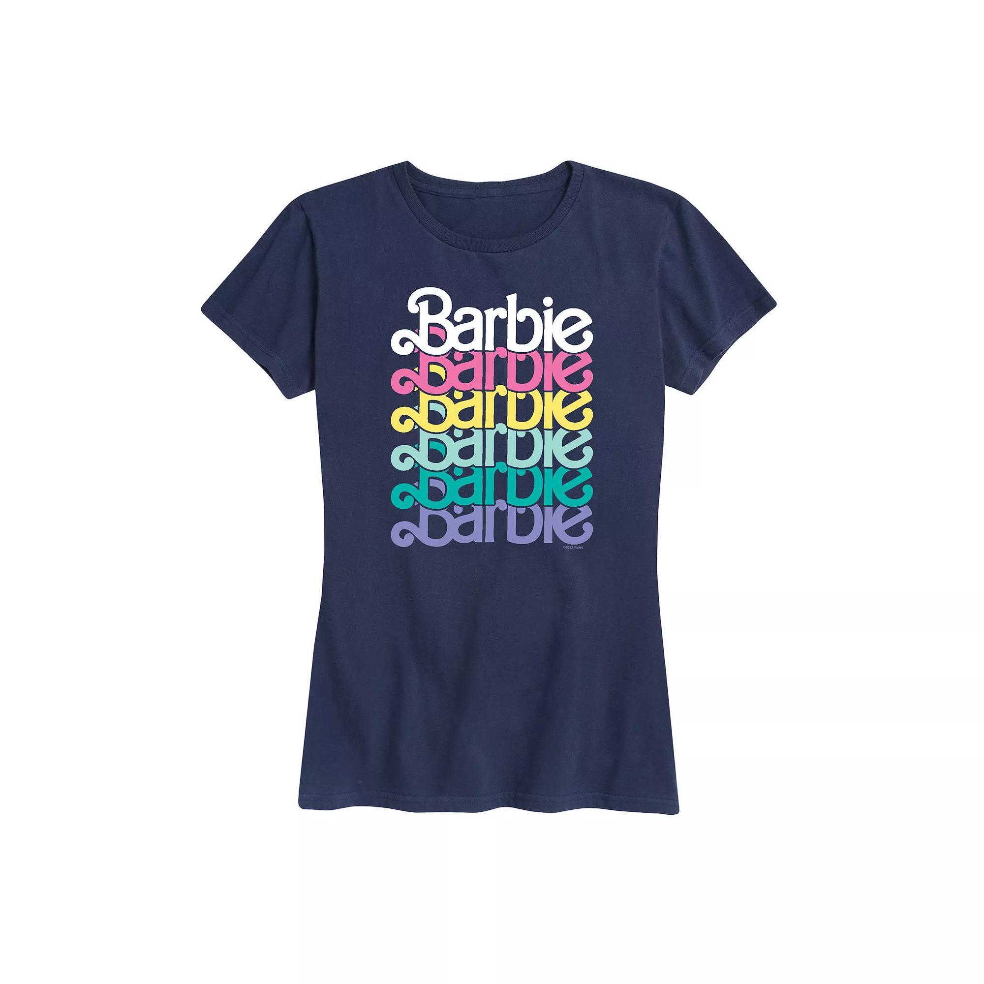 Women's Barbie Logo Stacked Spring Graphic Tee,  Product Image