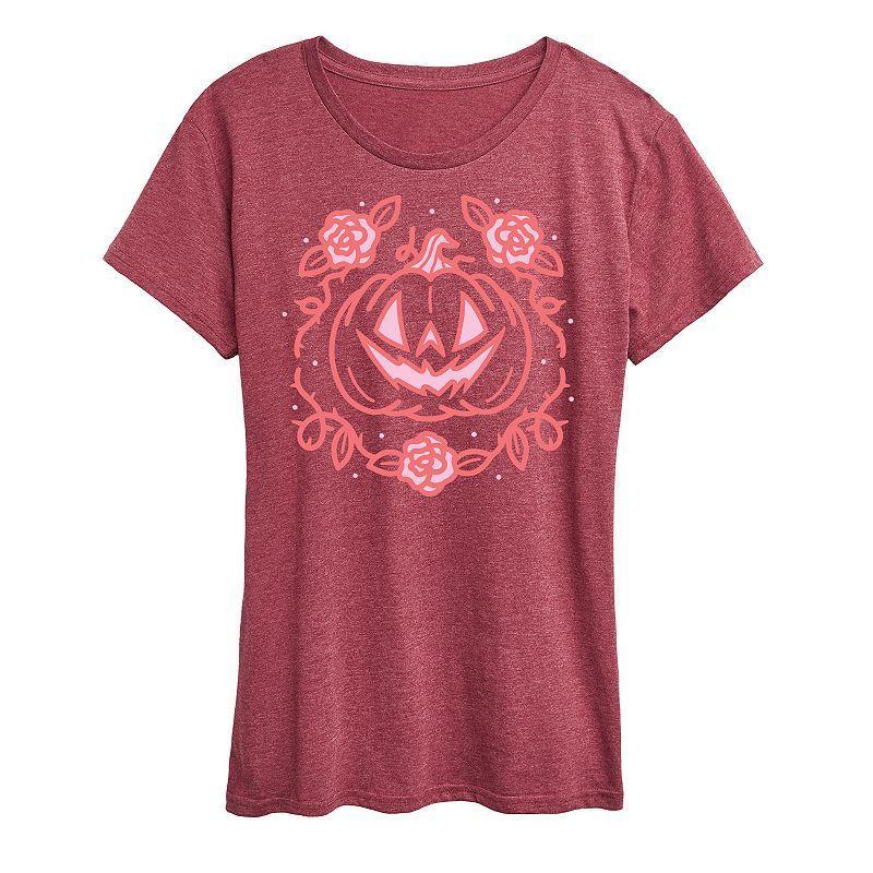 Women's Coquette Pumpkin Rose Graphic Tee, Size: XXL, Blue Product Image