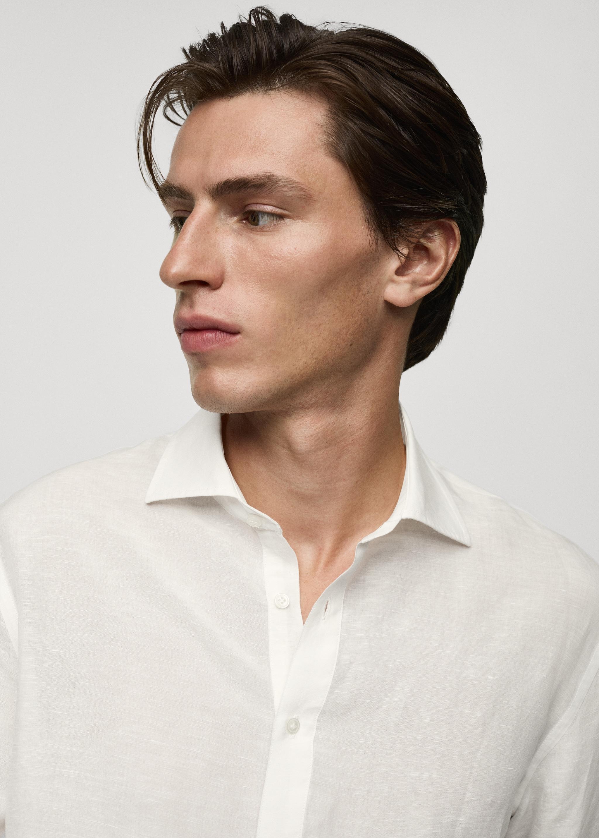 Relaxed-fit Tencel™ linen shirt - Men | MANGO USA Product Image