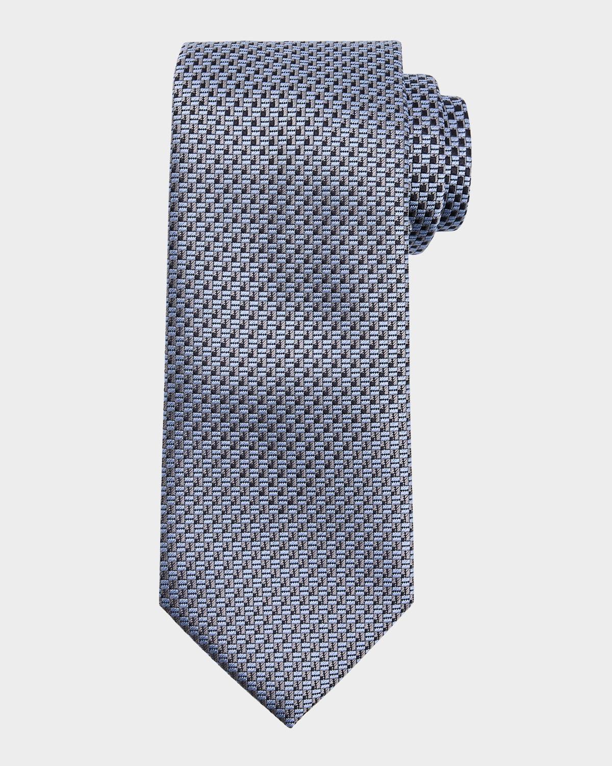 Mens Staggered Box Silk Tie Product Image