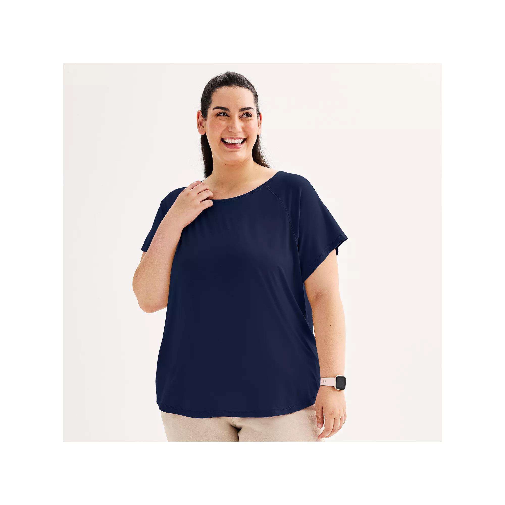 Plus Size Tek Gear Core Raglan Tee, Womens Blue Romance Product Image