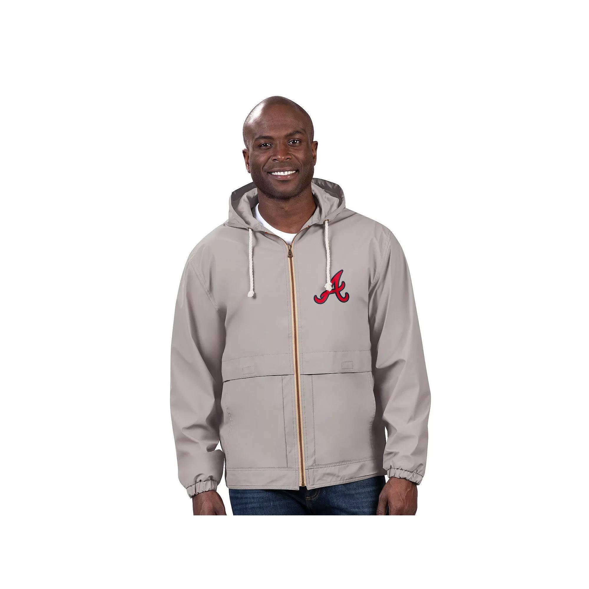 Men's G-III Sports by Carl Banks Gray Atlanta Braves Full-Zip Rain Jacket,  Product Image
