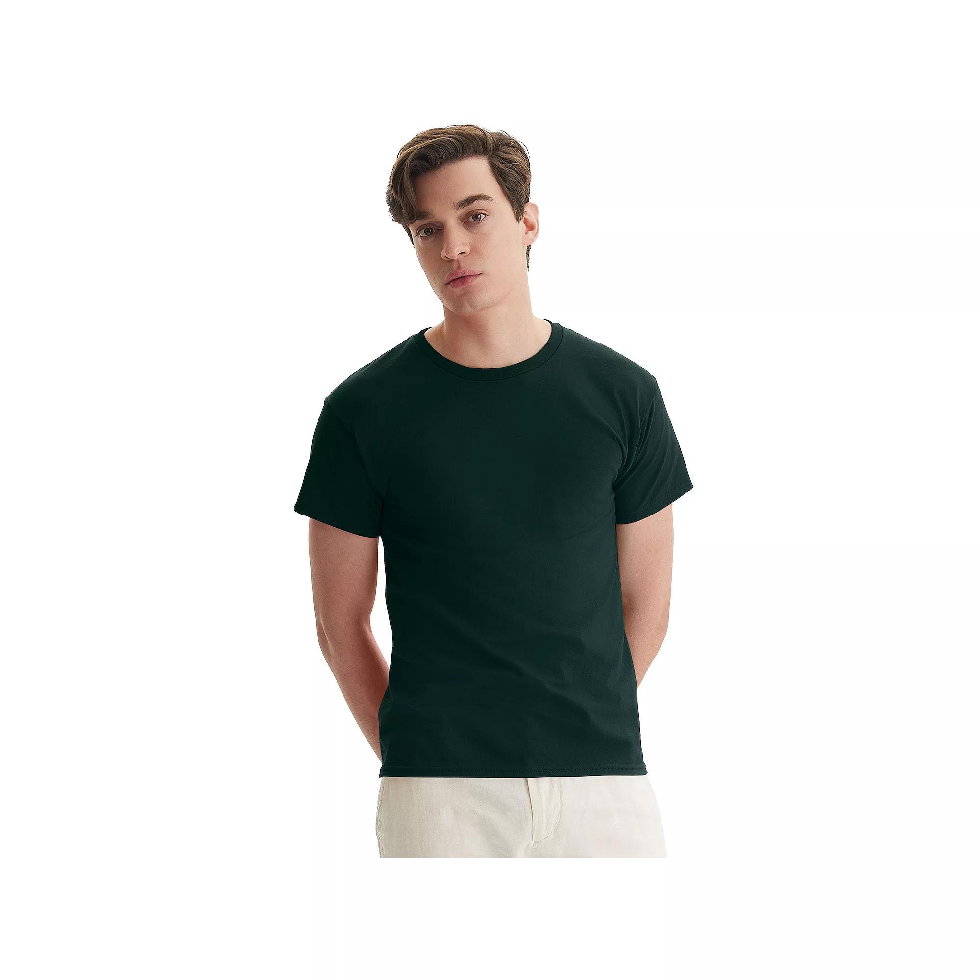 Men's Hanes® Essentials 6-Pack Cotton T-Shirt, Size: Medium, Black Product Image