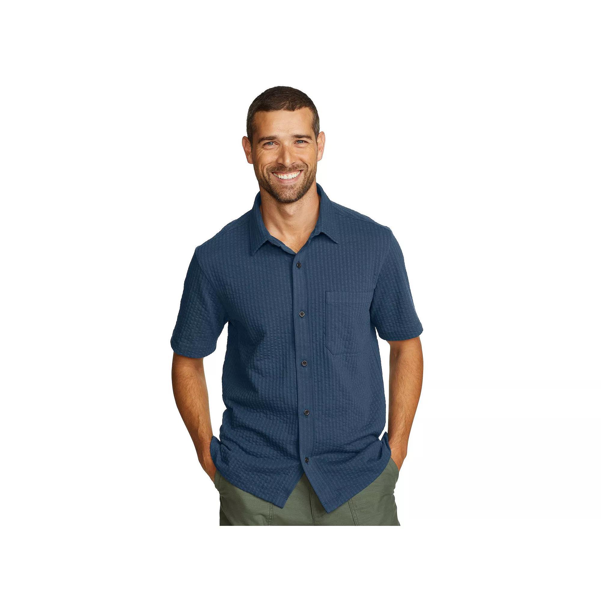 Big & Tall Eddie Bauer Alderpine Short Sleeve Seersucker Shirt, Men's, Size: XXL Tall, Dusk Product Image