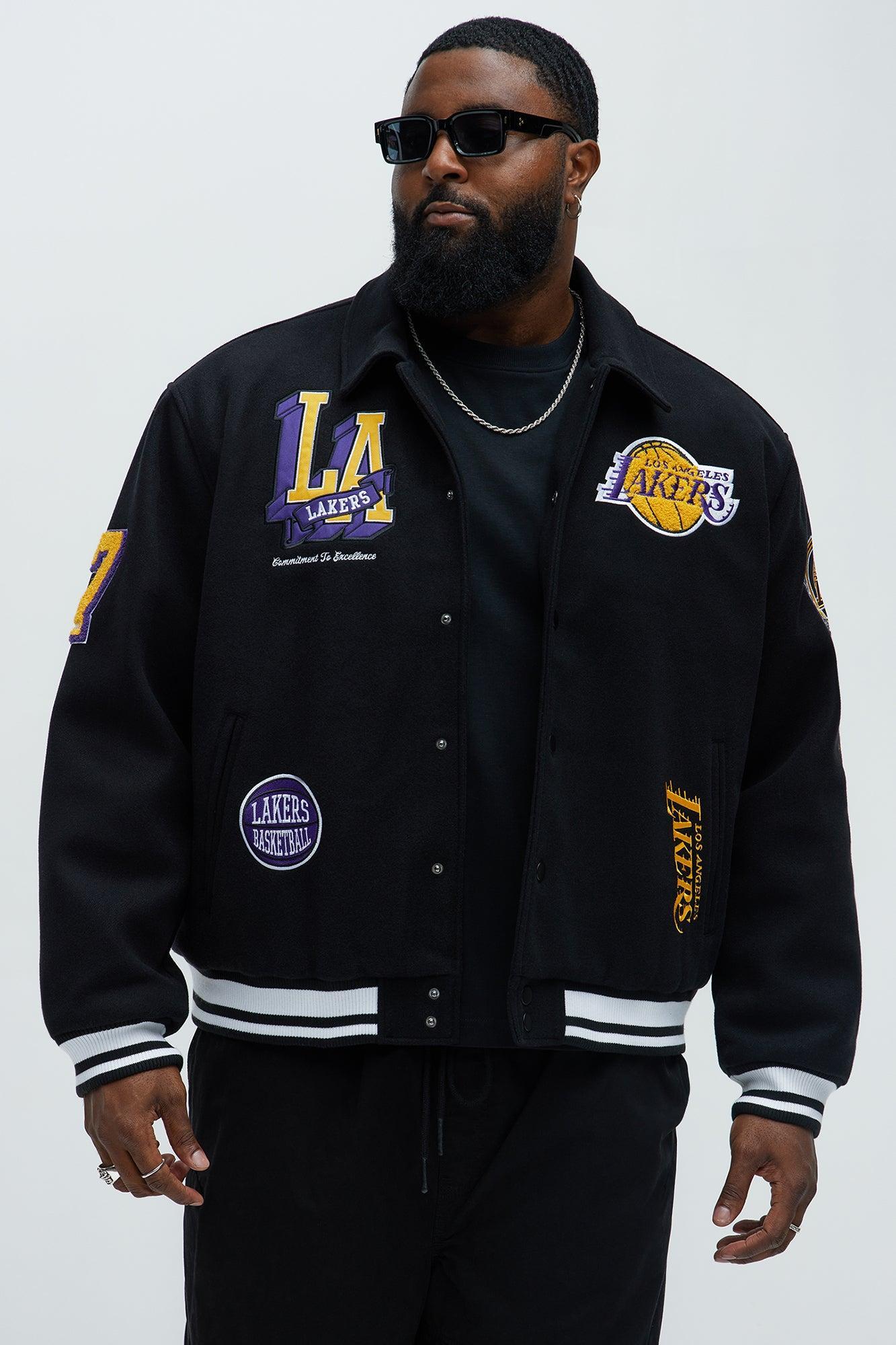 Lakers Ring Leader Varsity Jacket - Black/Yellow Male Product Image