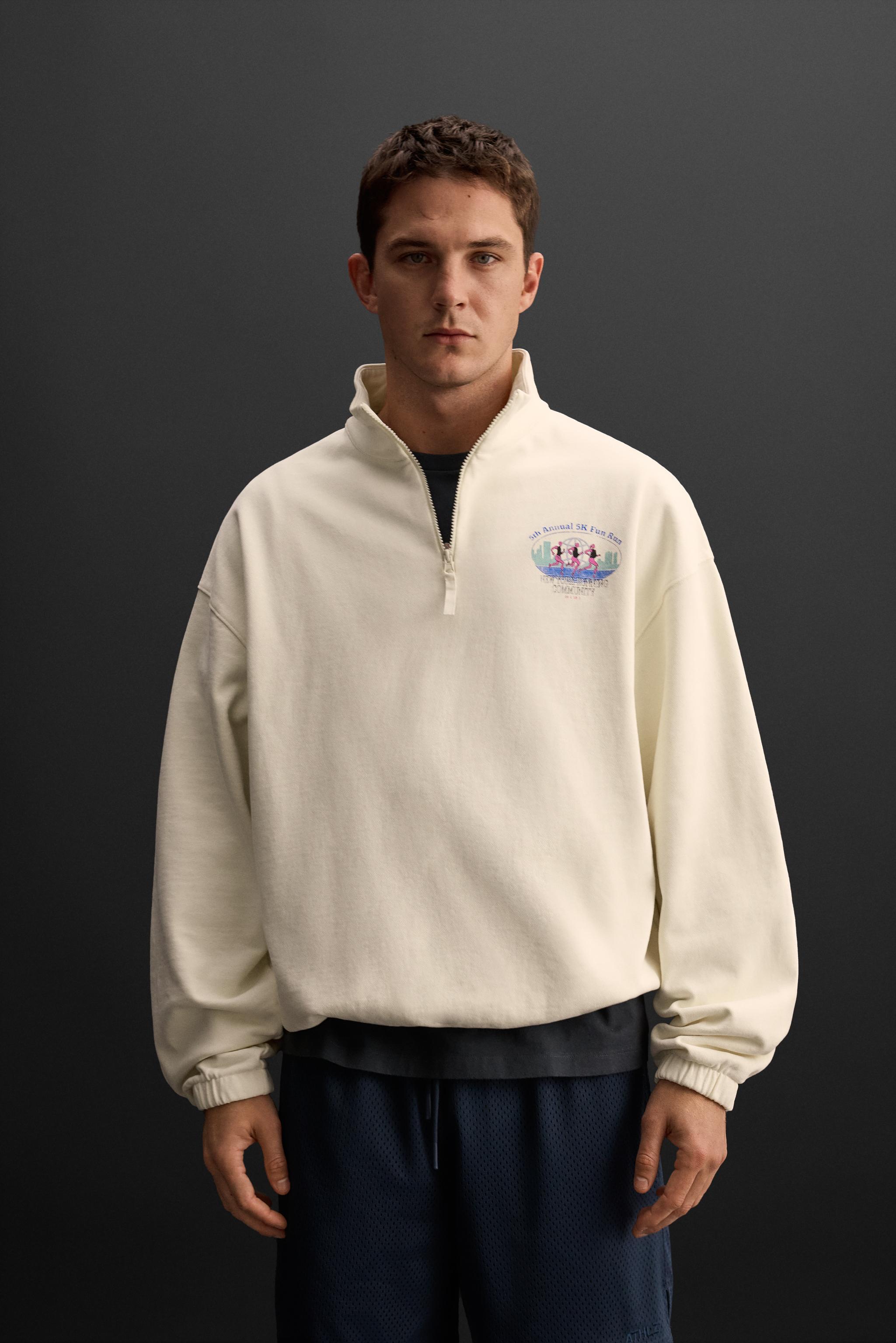 RUNNING PRINT QUARTER-ZIP SWEATSHIRT Product Image