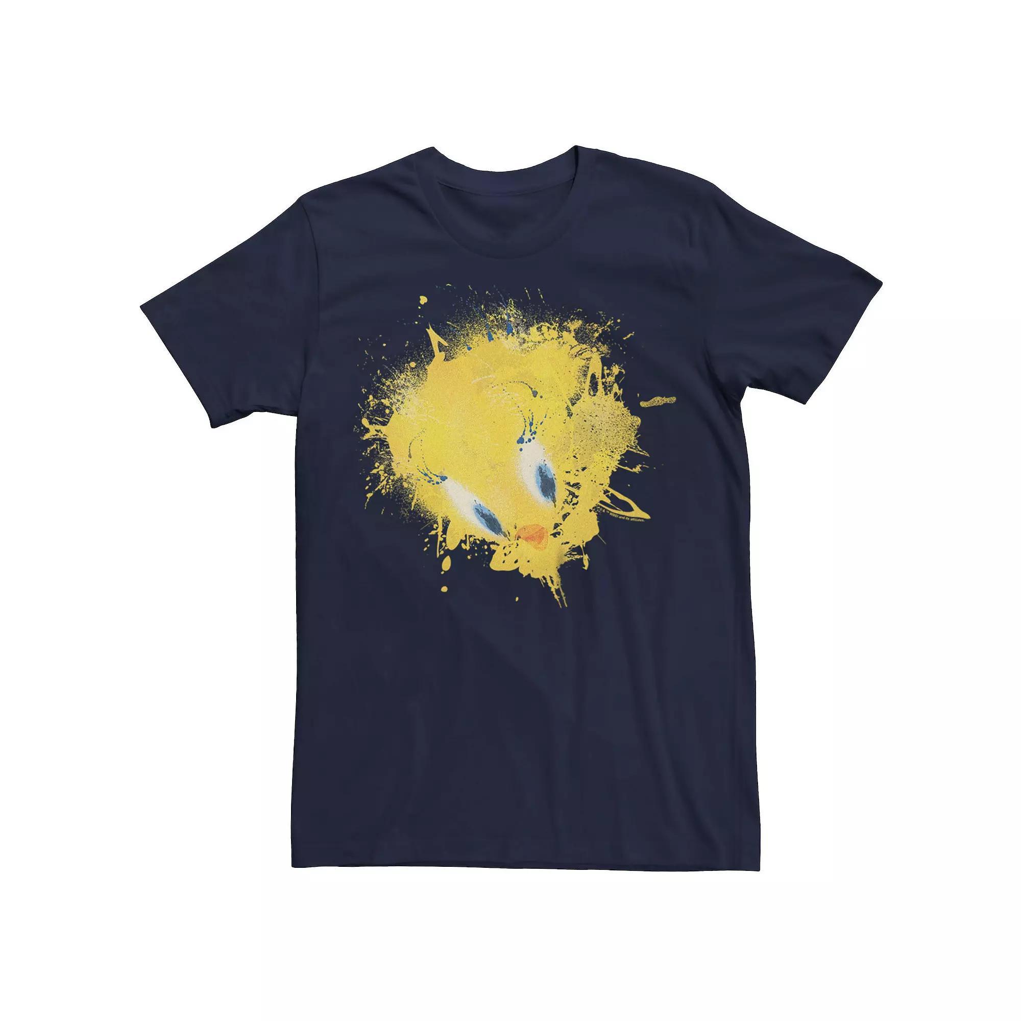 Men's Looney Tunes Tweety Paint Splat Graphic Tee, Size: Medium, Blue Product Image
