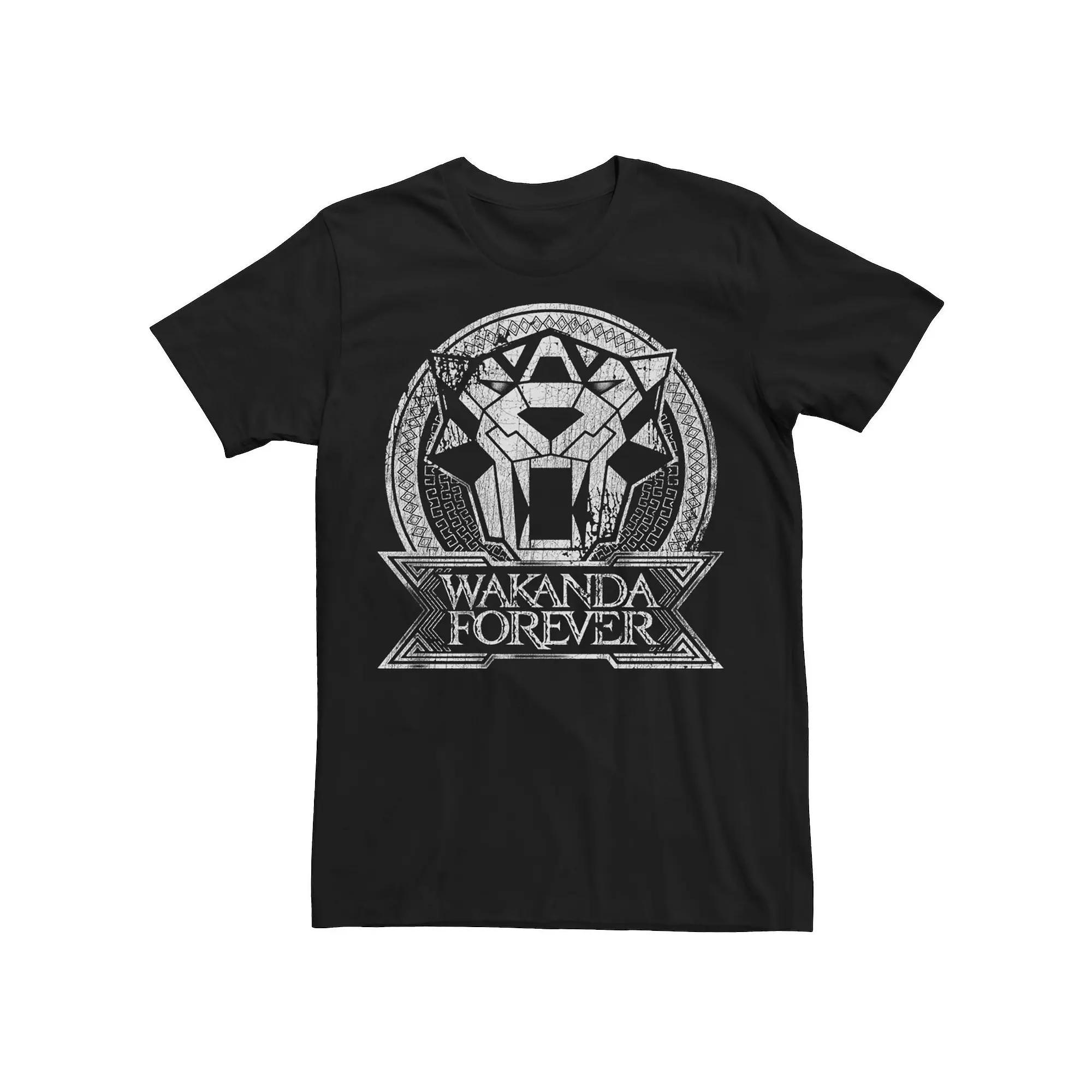 Men's Marvel Wakanda Forever Tribal Panther Logo Tee, Size: XXL, Black Product Image