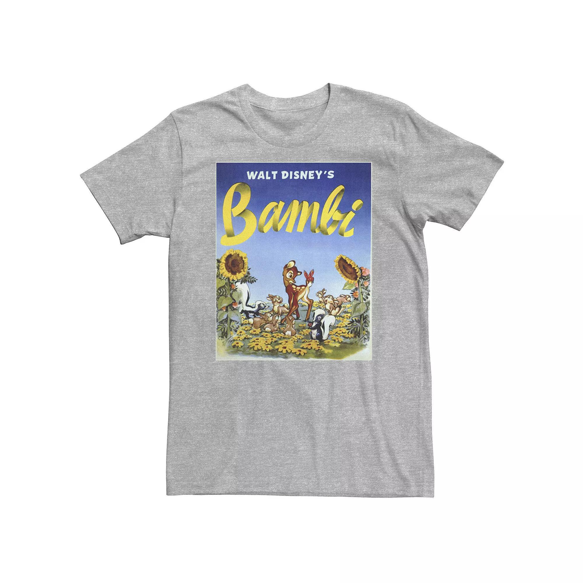 Big & Tall Disney Bambi Sunflower Poster Tee, Men's, Size: Large Tall, Athletic Grey Product Image