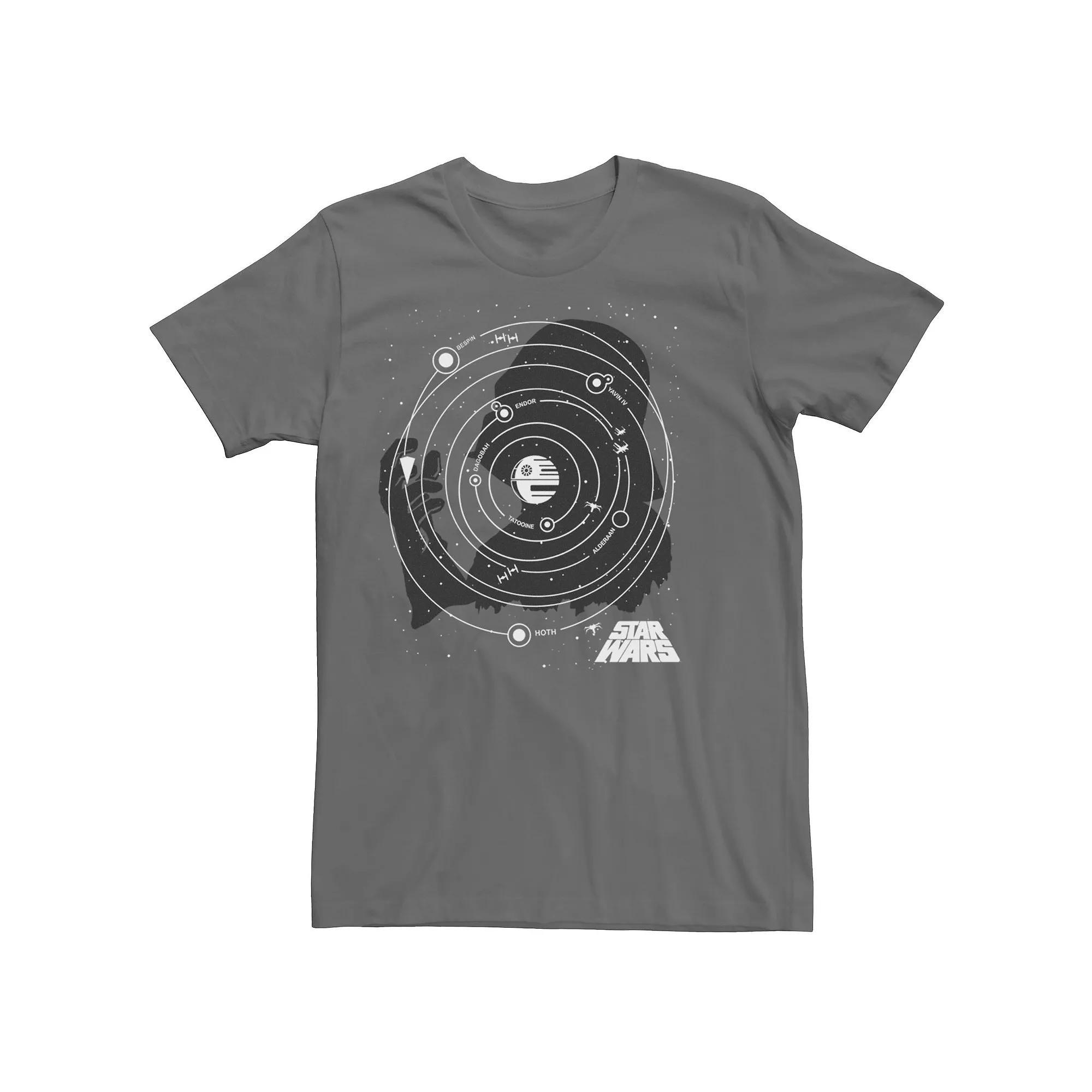 Men's Star Wars Darth Vader Orbital Silhouette Graphic Tee, Size: Small, Grey Product Image