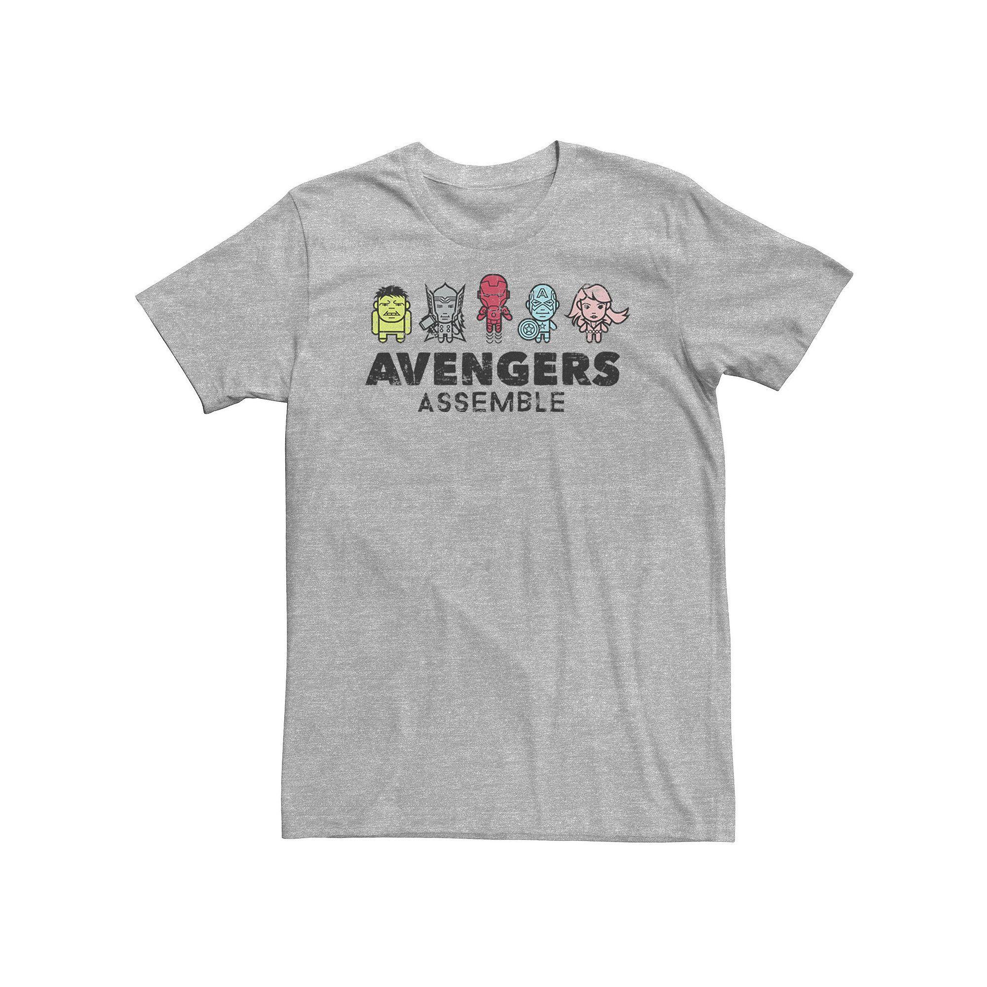 Big & Tall Marvel Avengers Assemble Cartoon Chest Logo Tee, Men's,  Product Image