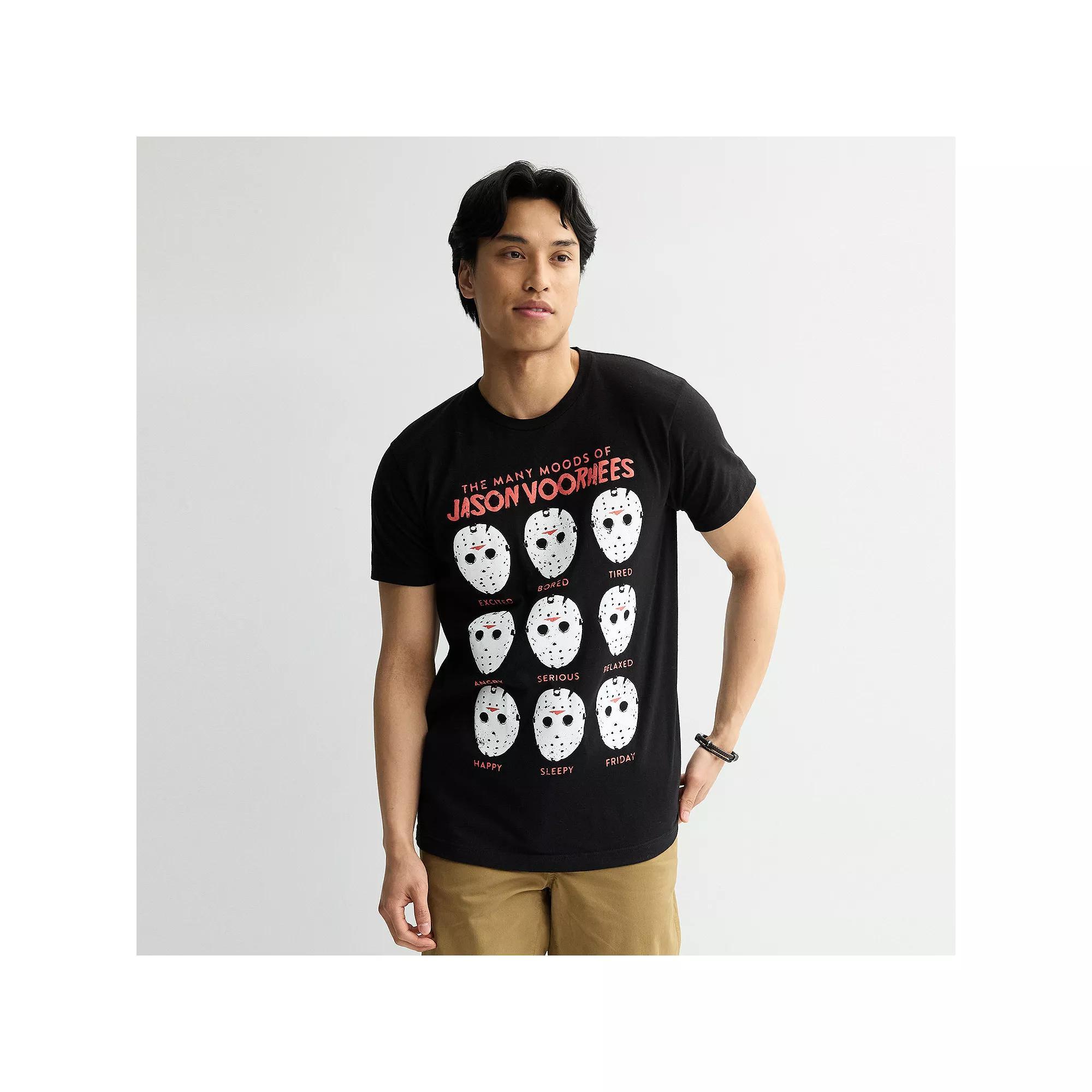 Men's Friday the 13th "The Many Moods of Jason Voorhees" Tee, Size: Large, Black Product Image