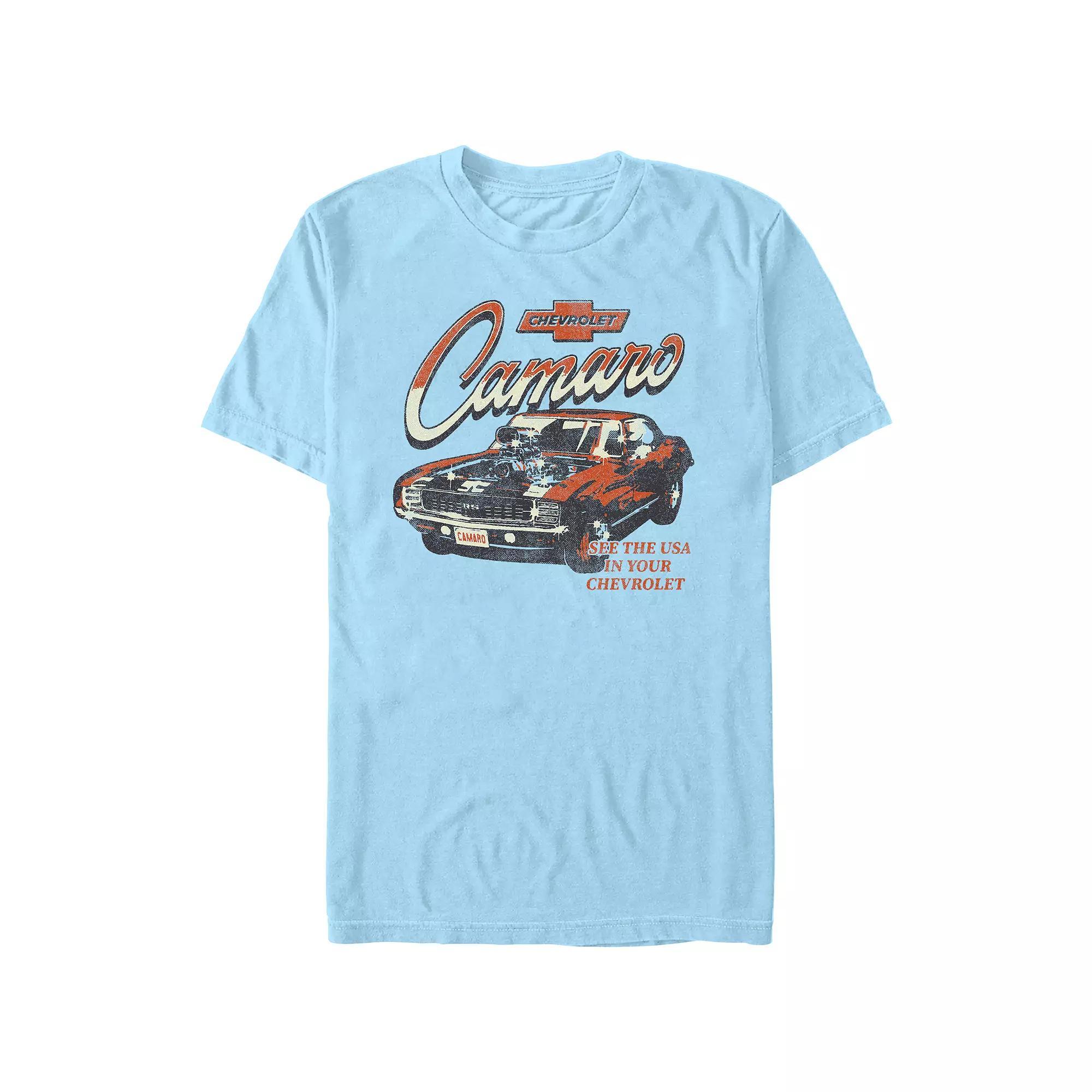 Men's Chevrolet Camaro See The USA Graphic Tee, Size: Large, Light Blue Product Image