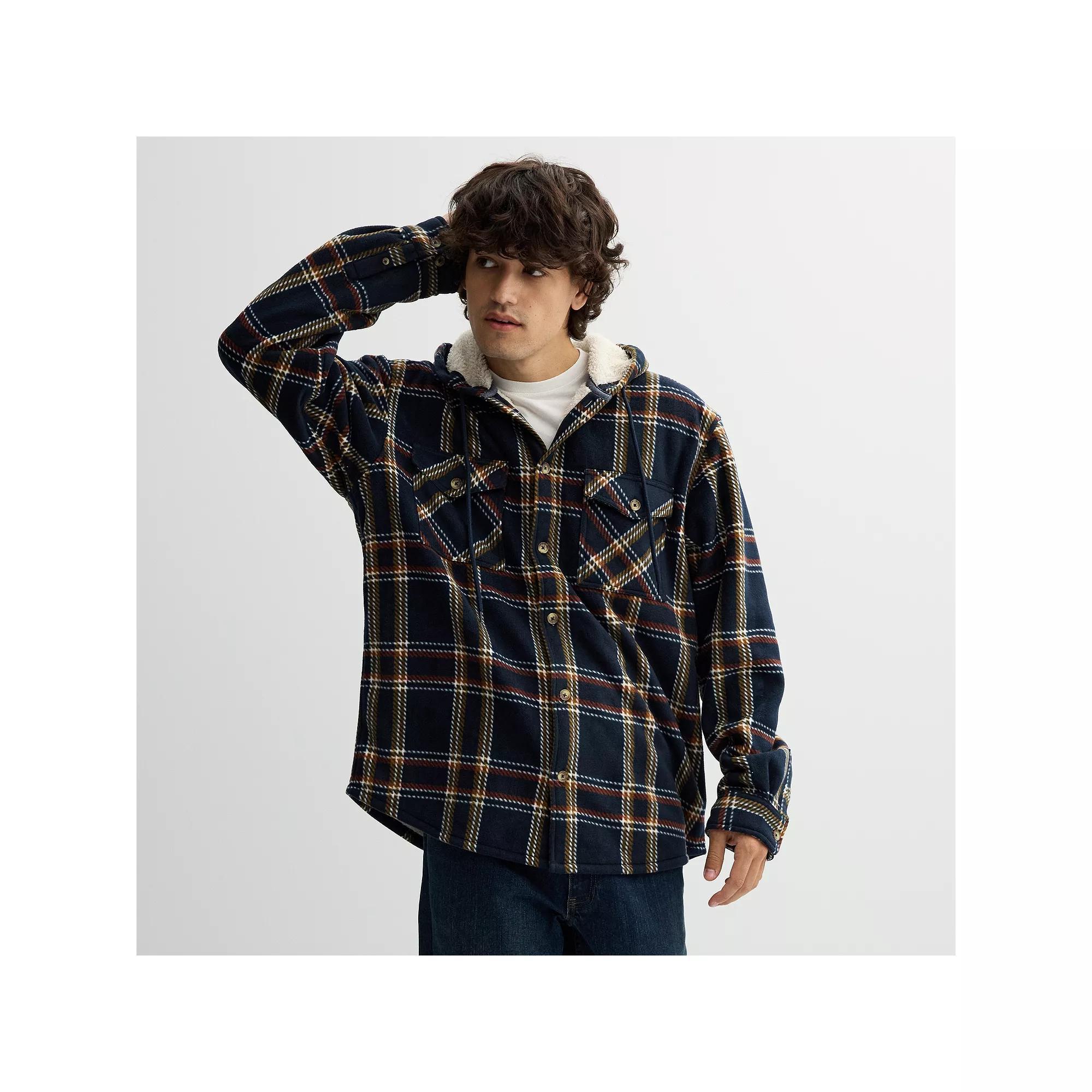 Mens Trinity Coast Sherpa-Lined Hooded Shacket, Men's, Size: Medium, Blue Product Image