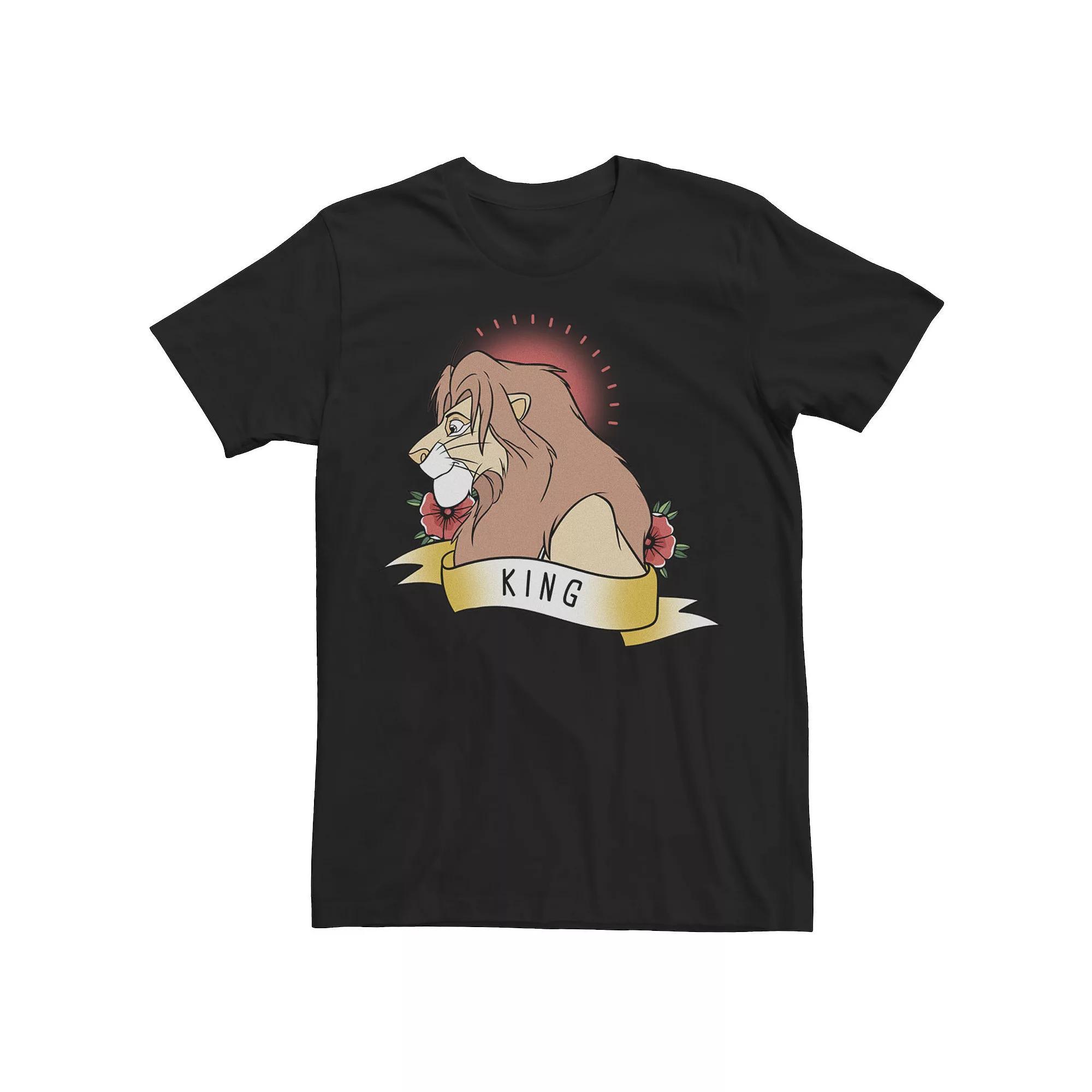 Men's Disney's The Lion King Simba King Tattoo Tee, Size: Medium, Black Product Image