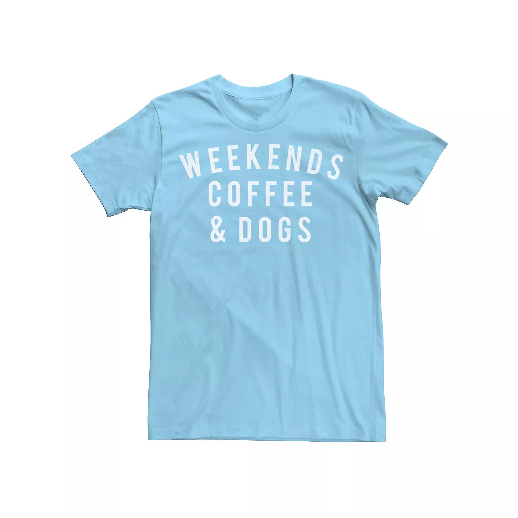 Men's Weekends Coffee And Dogs Tee, Size: Medium, Light Blue Product Image