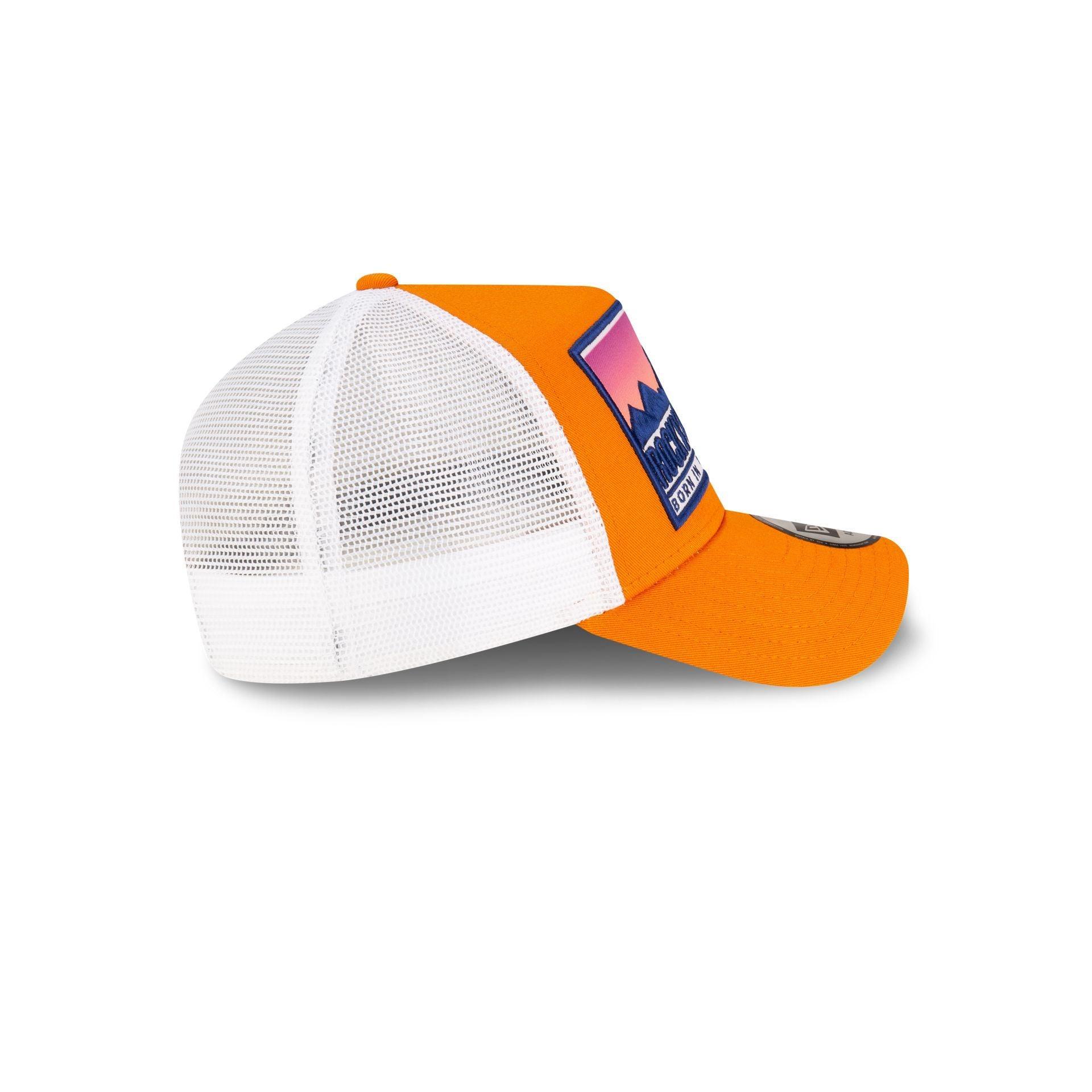 New Era Cap Orange Rockies 9FORTY A-Frame Trucker Hat Male Product Image