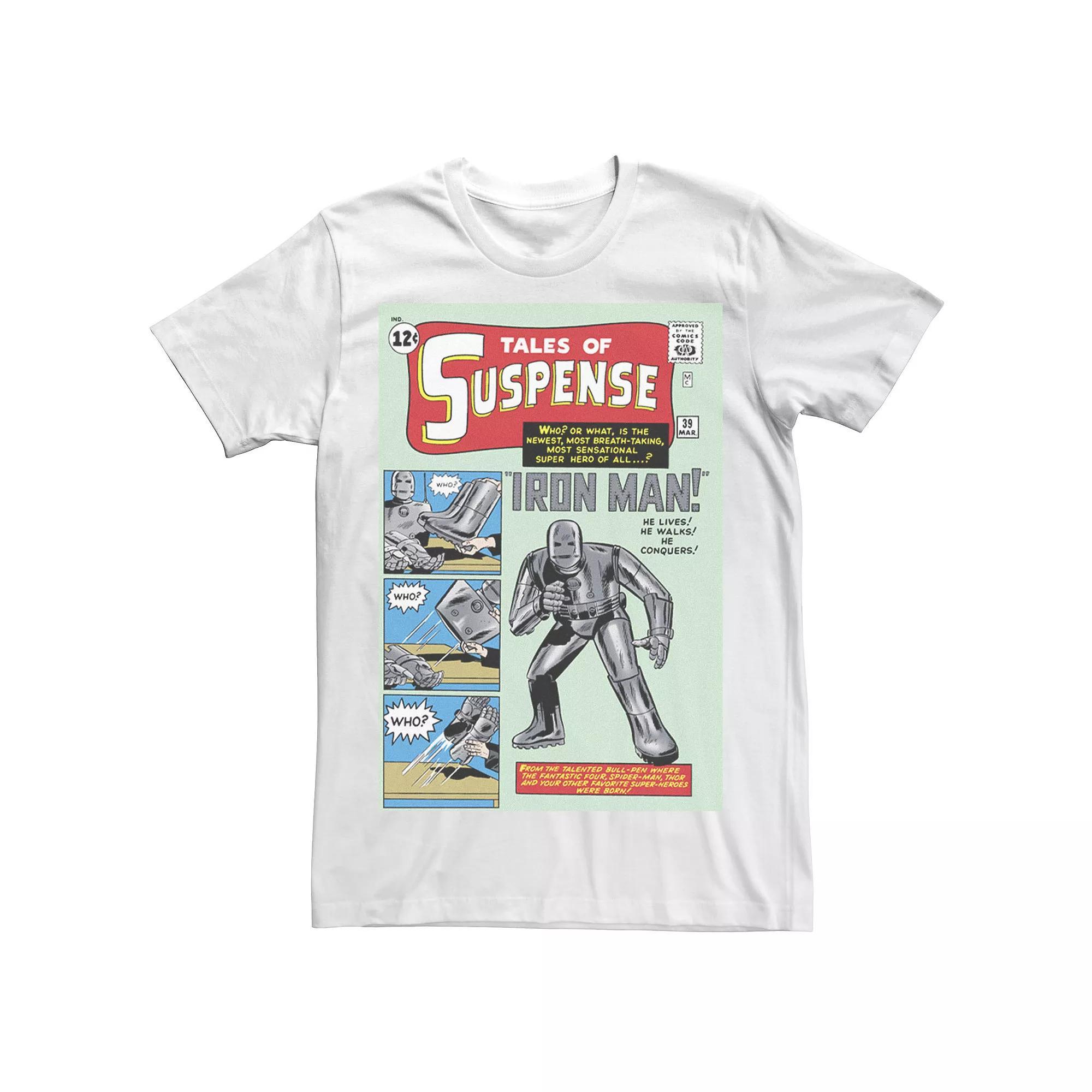 Men's Marvel Avengers Iron Man Classic Suspense Comic Cover Graphic Tee,  Product Image