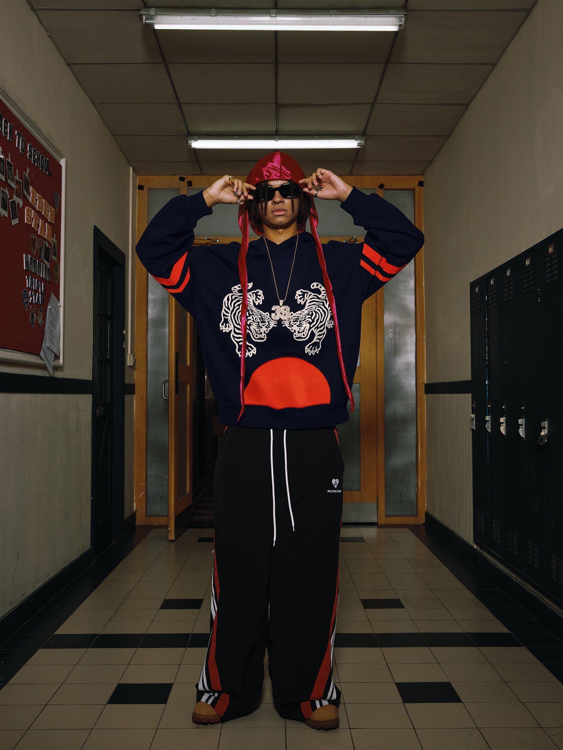 Aelfric Eden Oversized  Embroidery Tiger Hoodie Product Image