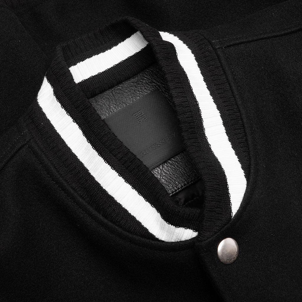 Wool and Leather 4G Varsity Jacket - Black Male Product Image