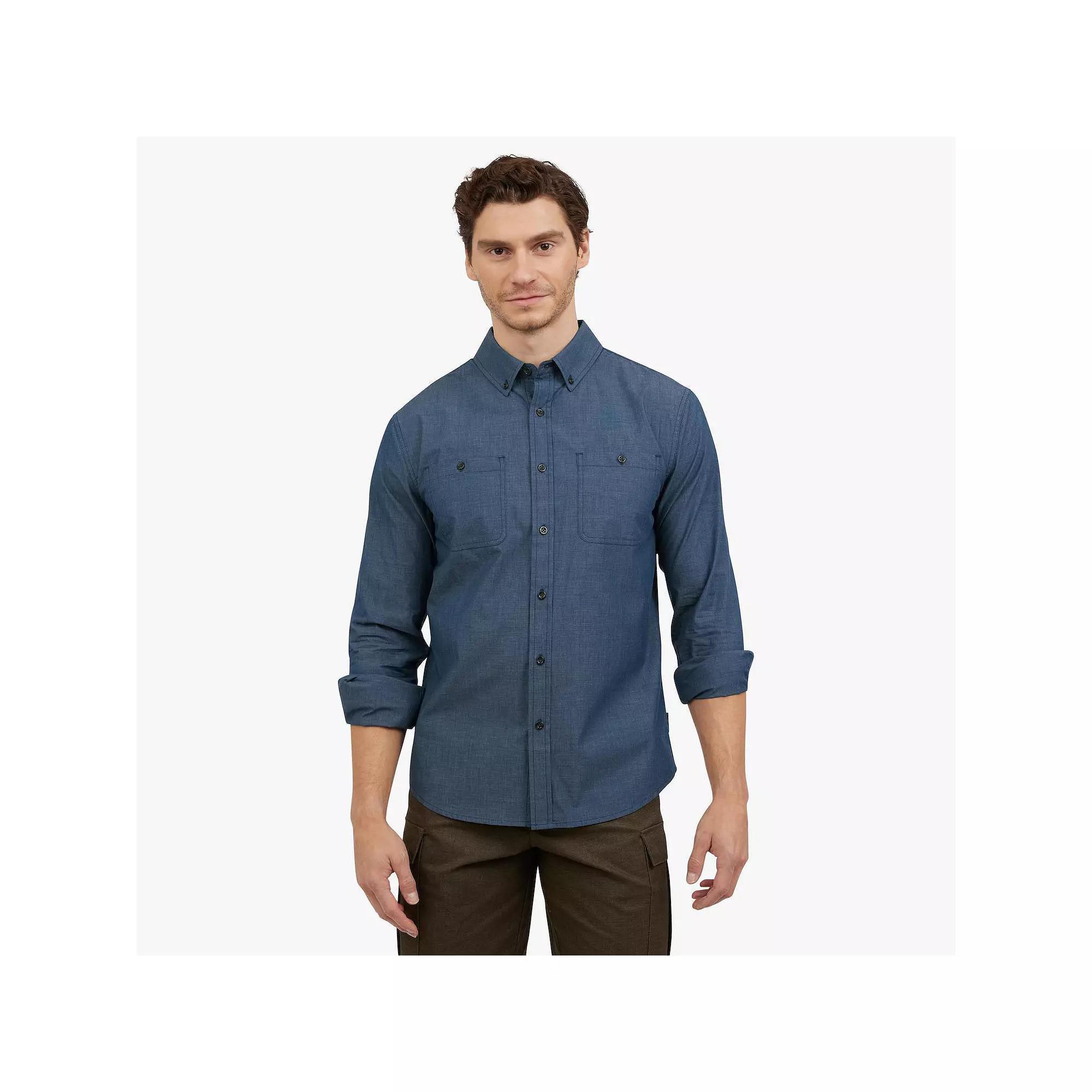 Men's Quiksilver Long Sleeve Button Down Shirt, Size: XL, Blue Product Image