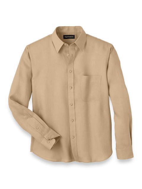 Linen Solid Casual Shirt - Tan Product Image