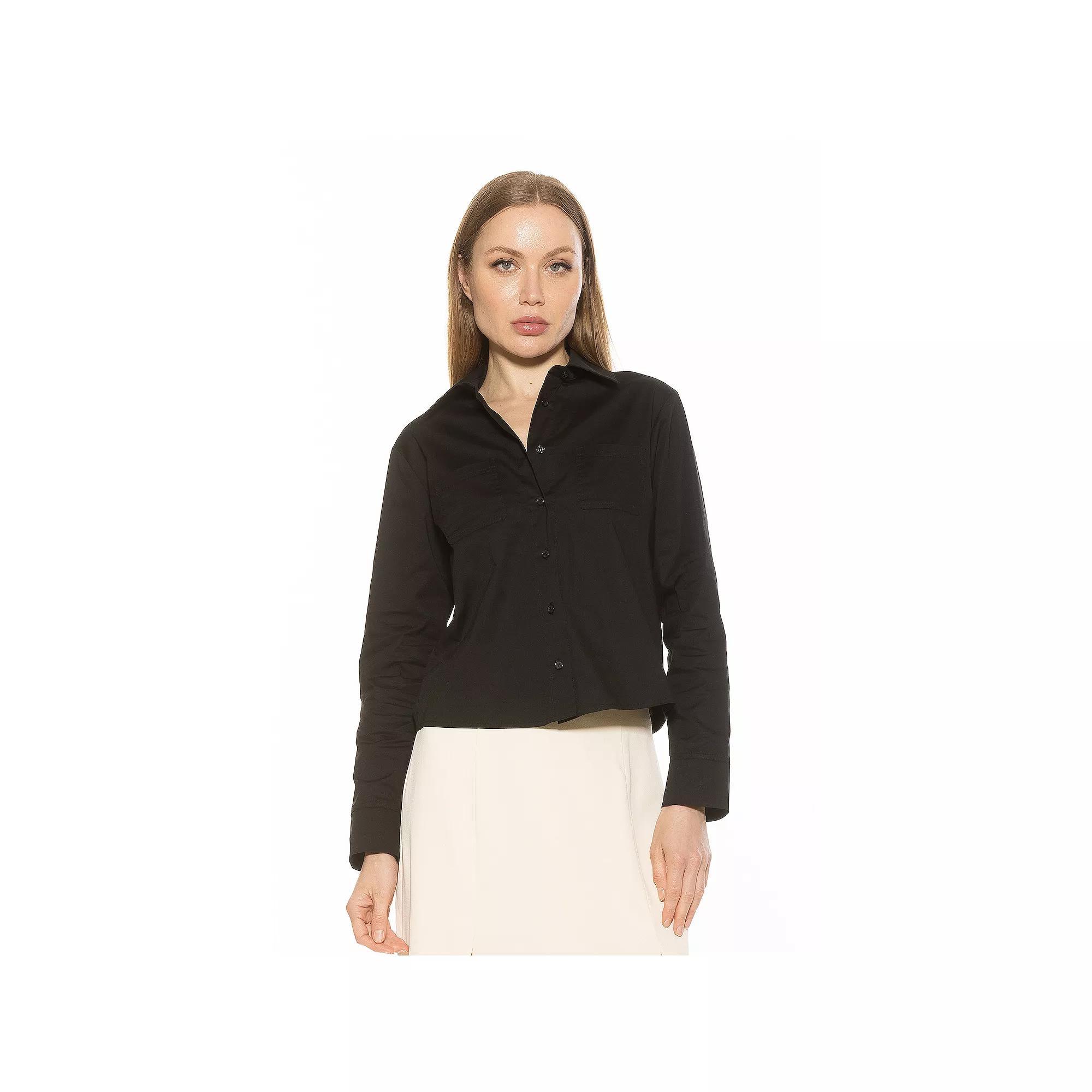 Women's ALEXIA ADMOR Roxanne Long Sleeve Collared Shirt,  Product Image