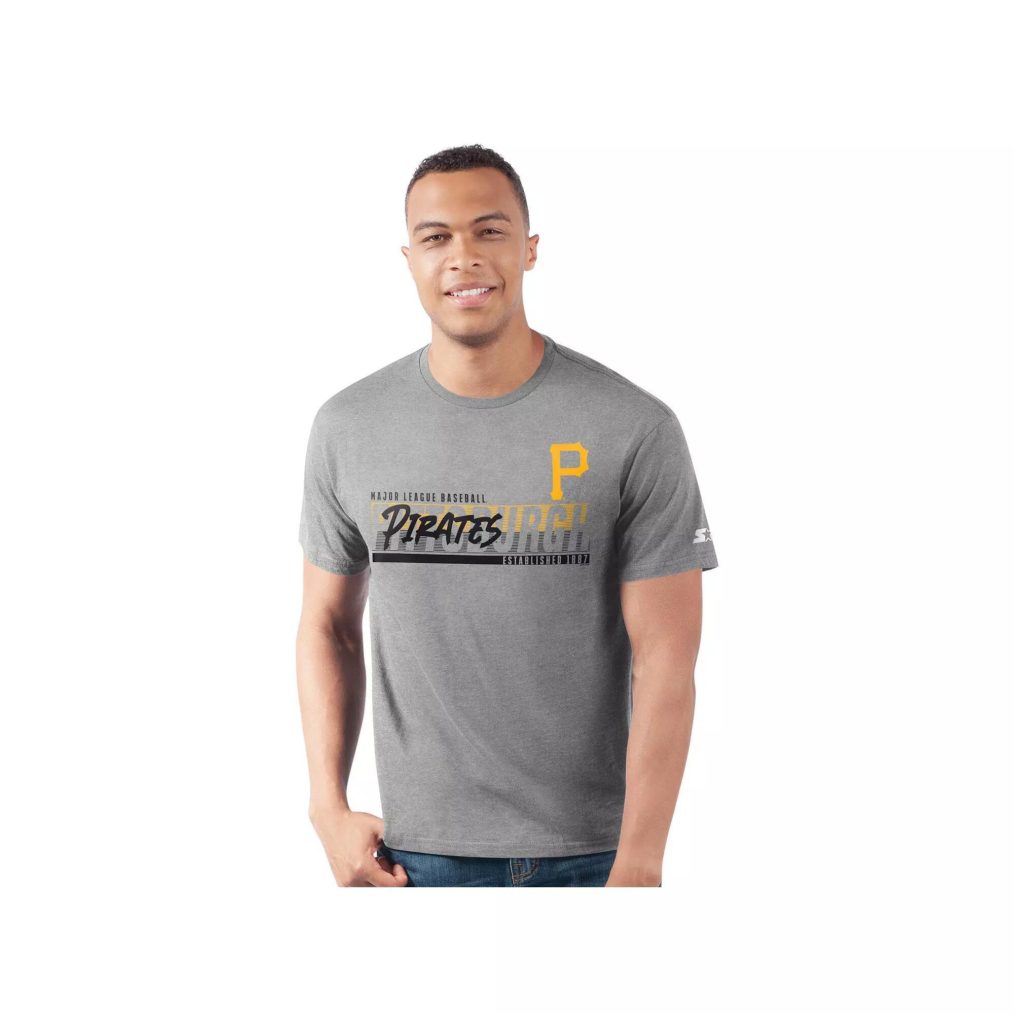 Men's Starter Heather Gray Pittsburgh Pirates Prime Time Team T-Shirt,  Product Image